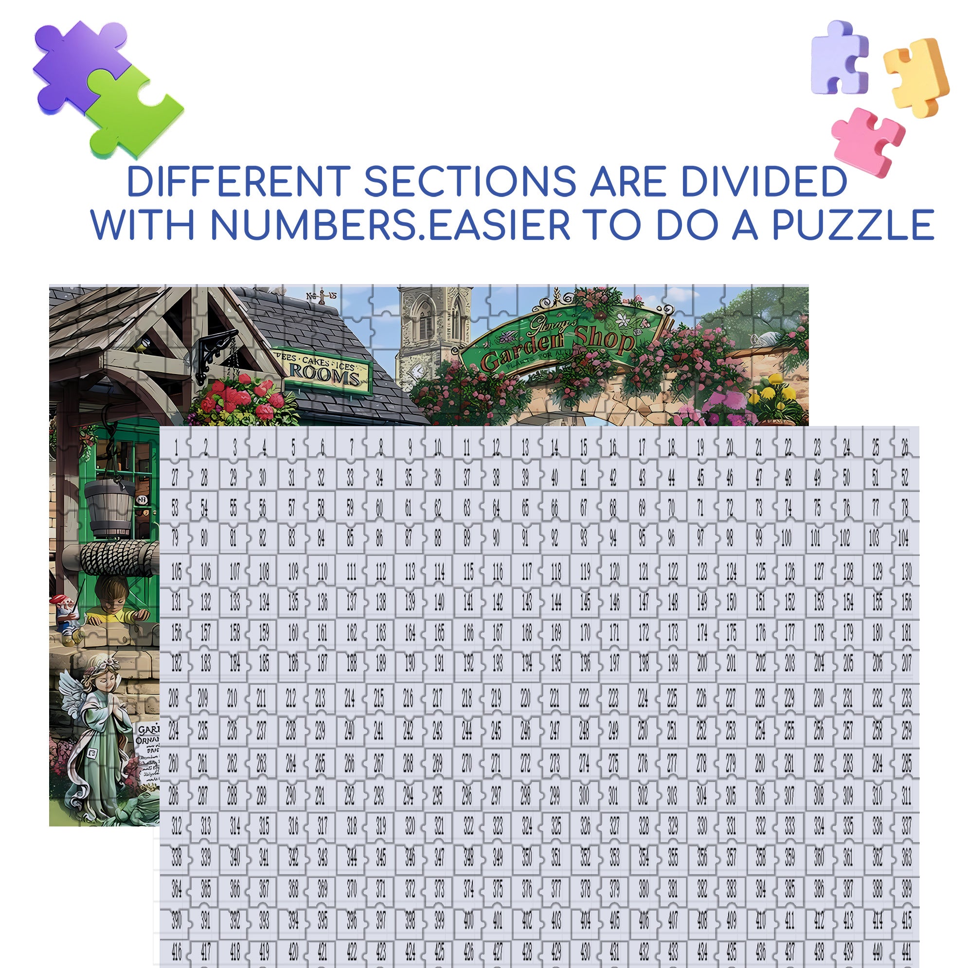 The Garden Shop 500pcs/1000pcs Jigsaw Puzzle, Scratch-Resistant, Interactive Family Game & Brain-Boosting DIY Decor, Perfect for Halloween, Christmas & New Year Gifts, Family Puzzle Game