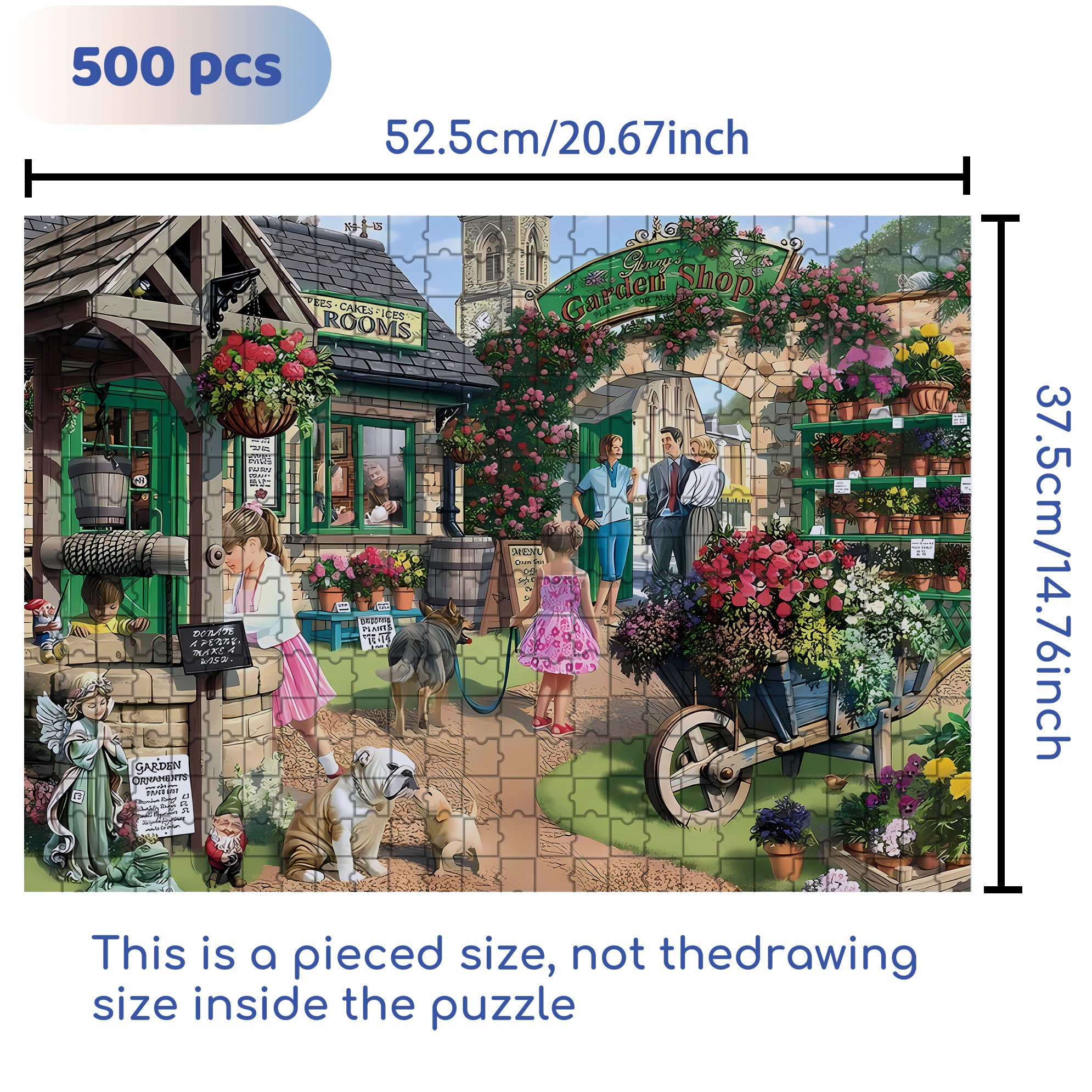 The Garden Shop 500pcs/1000pcs Jigsaw Puzzle, Scratch-Resistant, Interactive Family Game & Brain-Boosting DIY Decor, Perfect for Halloween, Christmas & New Year Gifts, Family Puzzle Game