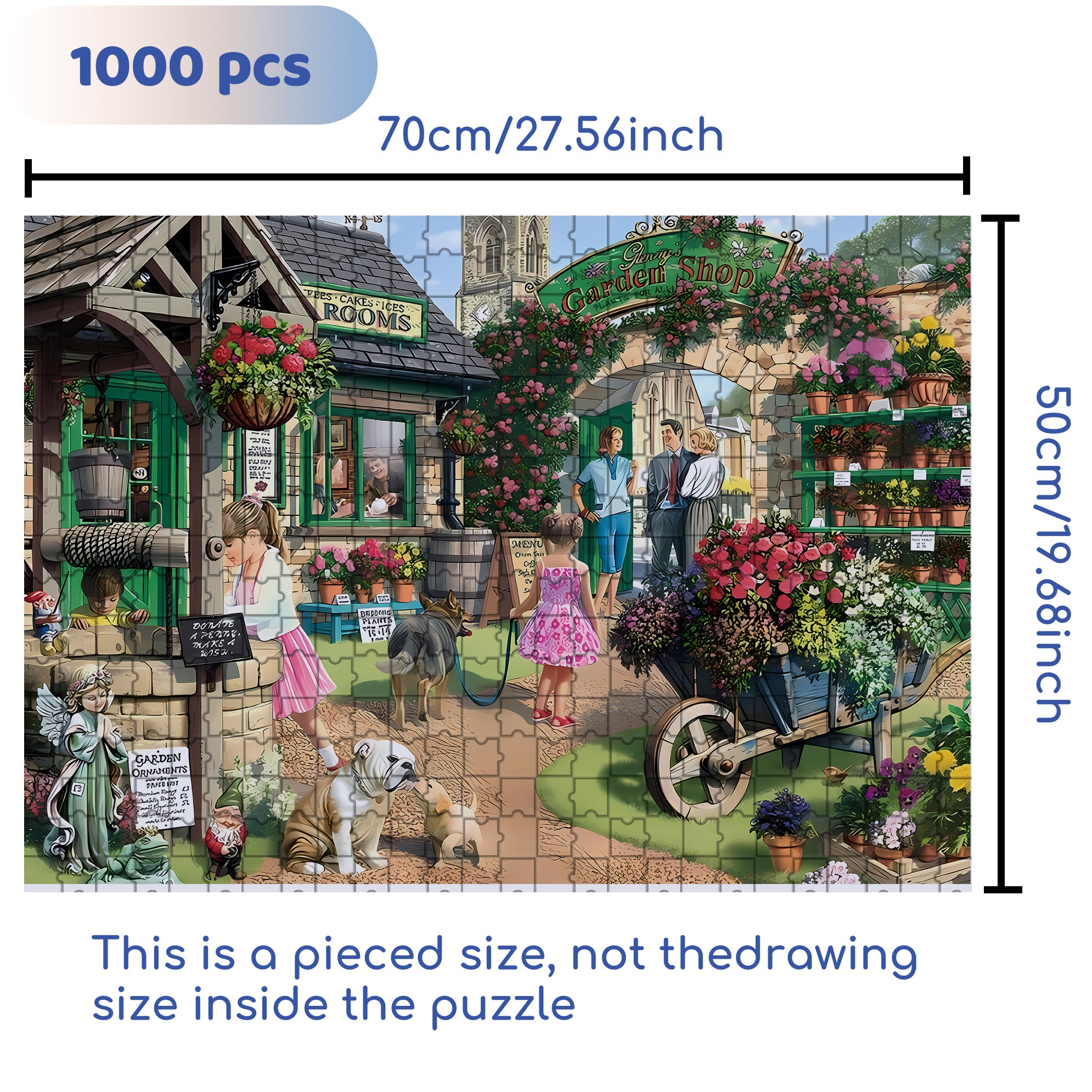 The Garden Shop 500pcs/1000pcs Jigsaw Puzzle, Scratch-Resistant, Interactive Family Game & Brain-Boosting DIY Decor, Perfect for Halloween, Christmas & New Year Gifts, Family Puzzle Game