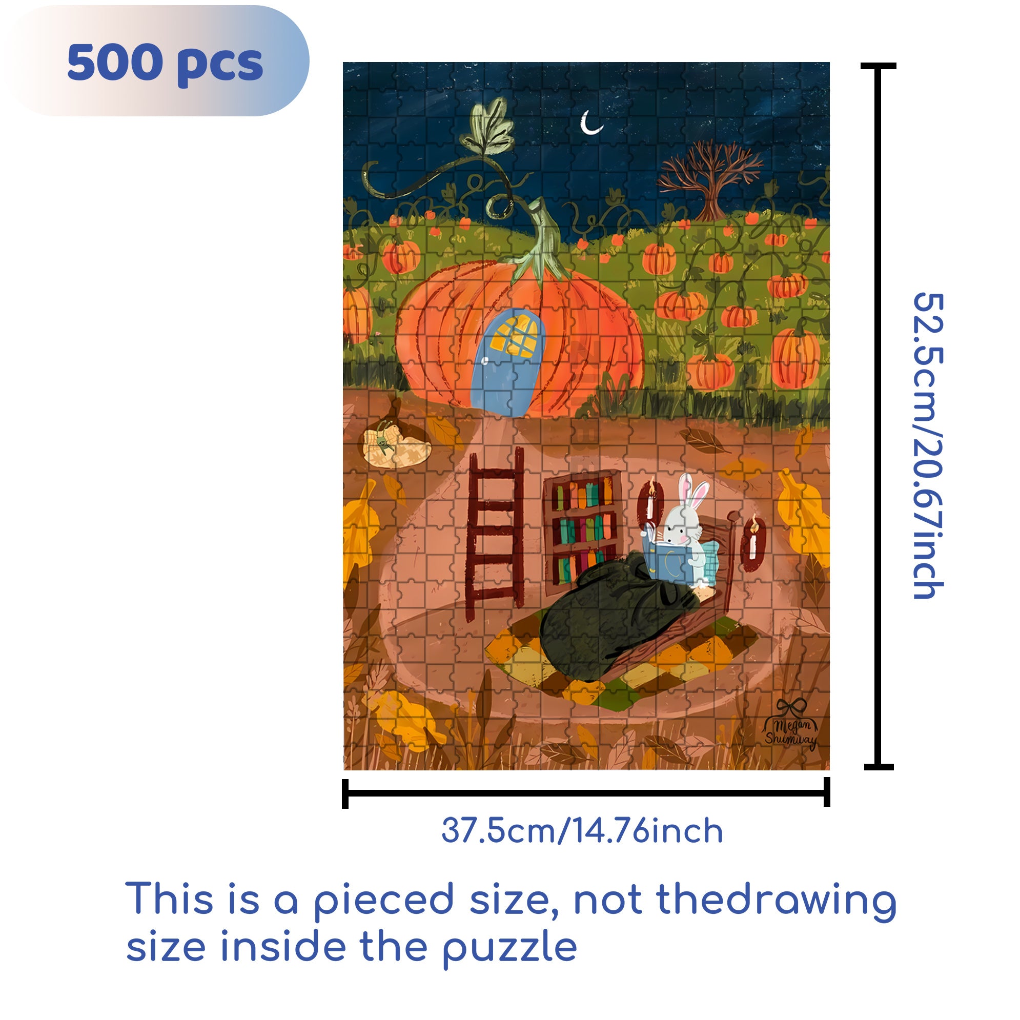 The Rabbit's Den 500pcs/1000pcs Jigsaw Puzzle, Scratch-Resistant, Interactive Family Game & Brain-Boosting DIY Decor, Perfect for Halloween, Christmas & New Year Gifts, Family Puzzle Game