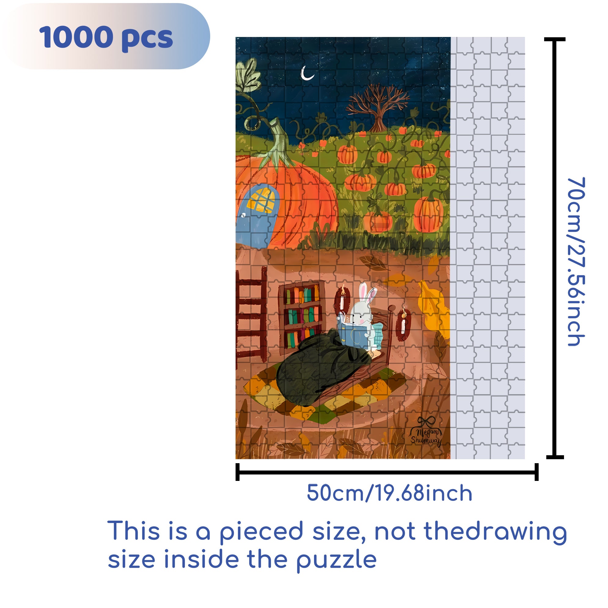 The Rabbit's Den 500pcs/1000pcs Jigsaw Puzzle, Scratch-Resistant, Interactive Family Game & Brain-Boosting DIY Decor, Perfect for Halloween, Christmas & New Year Gifts, Family Puzzle Game