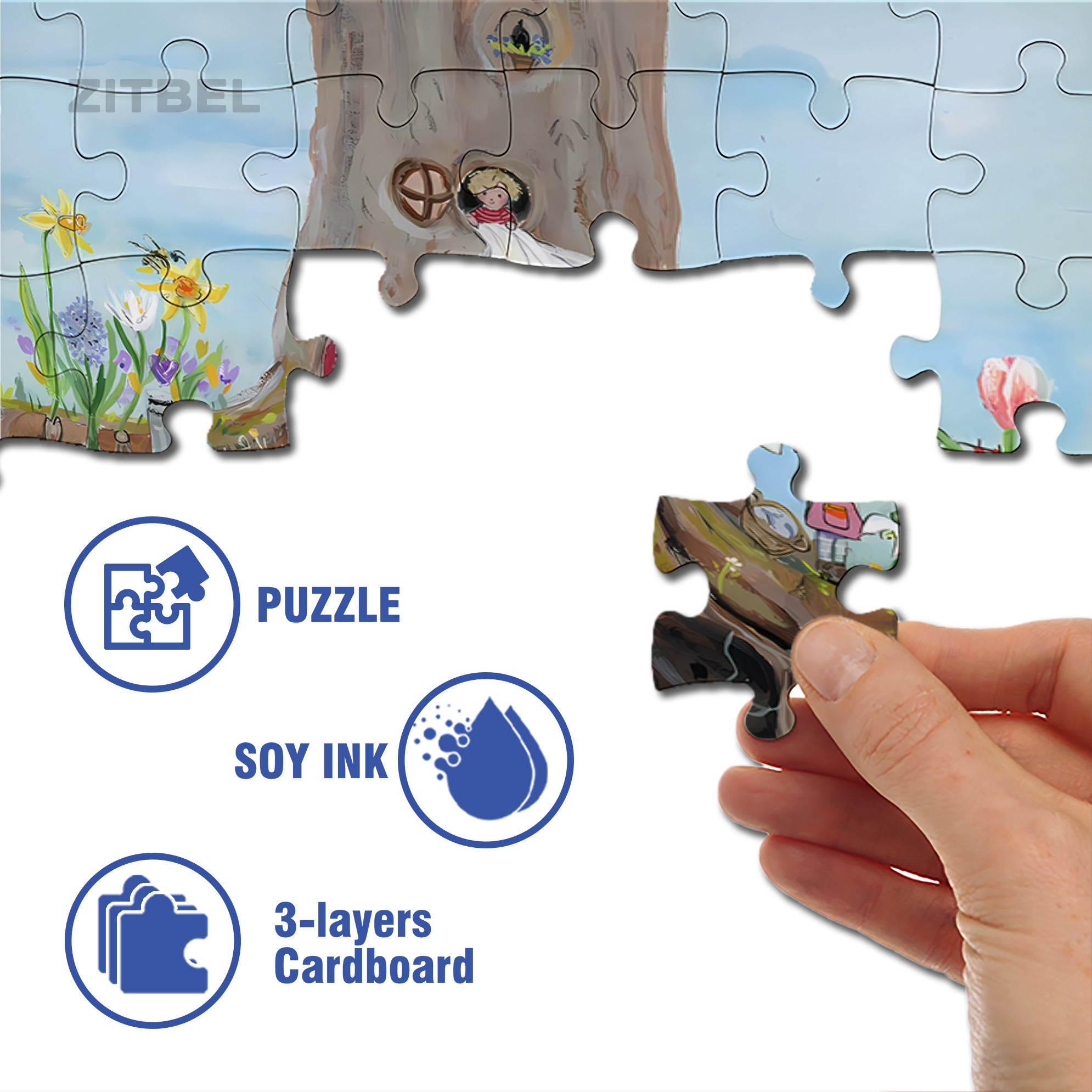 The Spring Tree 500pcs/1000pcs Jigsaw Puzzle, Scratch-Resistant, Interactive Family Game & Brain-Boosting DIY Decor, Perfect for Halloween, Christmas & New Year Gifts, Family Puzzle Game
