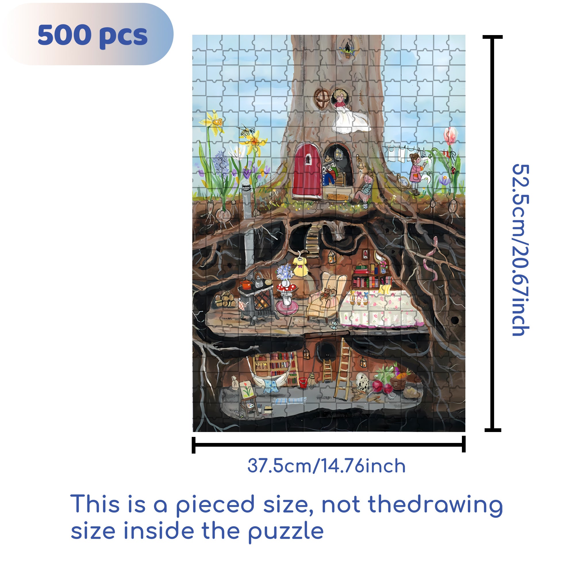 The Spring Tree 500pcs/1000pcs Jigsaw Puzzle, Scratch-Resistant, Interactive Family Game & Brain-Boosting DIY Decor, Perfect for Halloween, Christmas & New Year Gifts, Family Puzzle Game