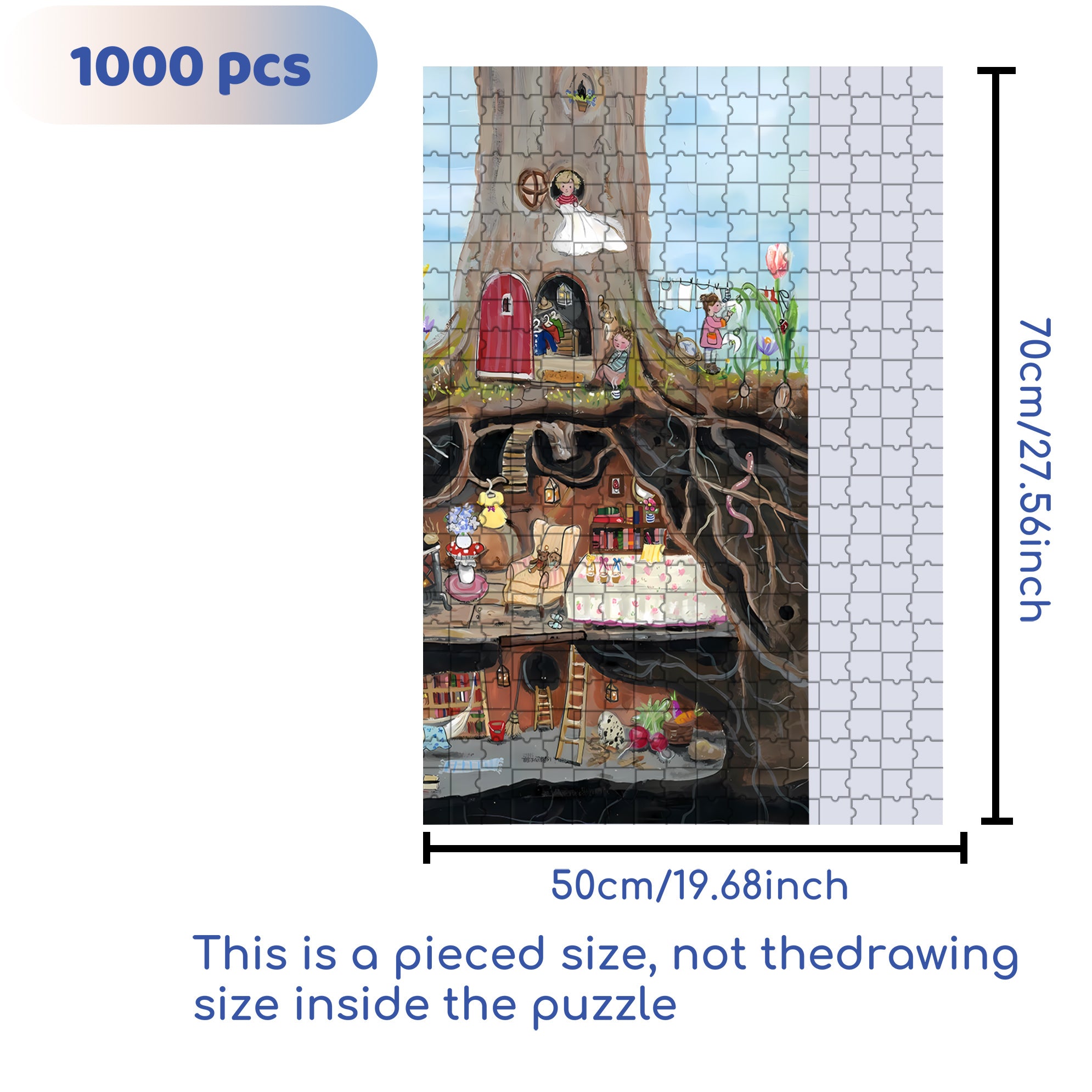 The Spring Tree 500pcs/1000pcs Jigsaw Puzzle, Scratch-Resistant, Interactive Family Game & Brain-Boosting DIY Decor, Perfect for Halloween, Christmas & New Year Gifts, Family Puzzle Game