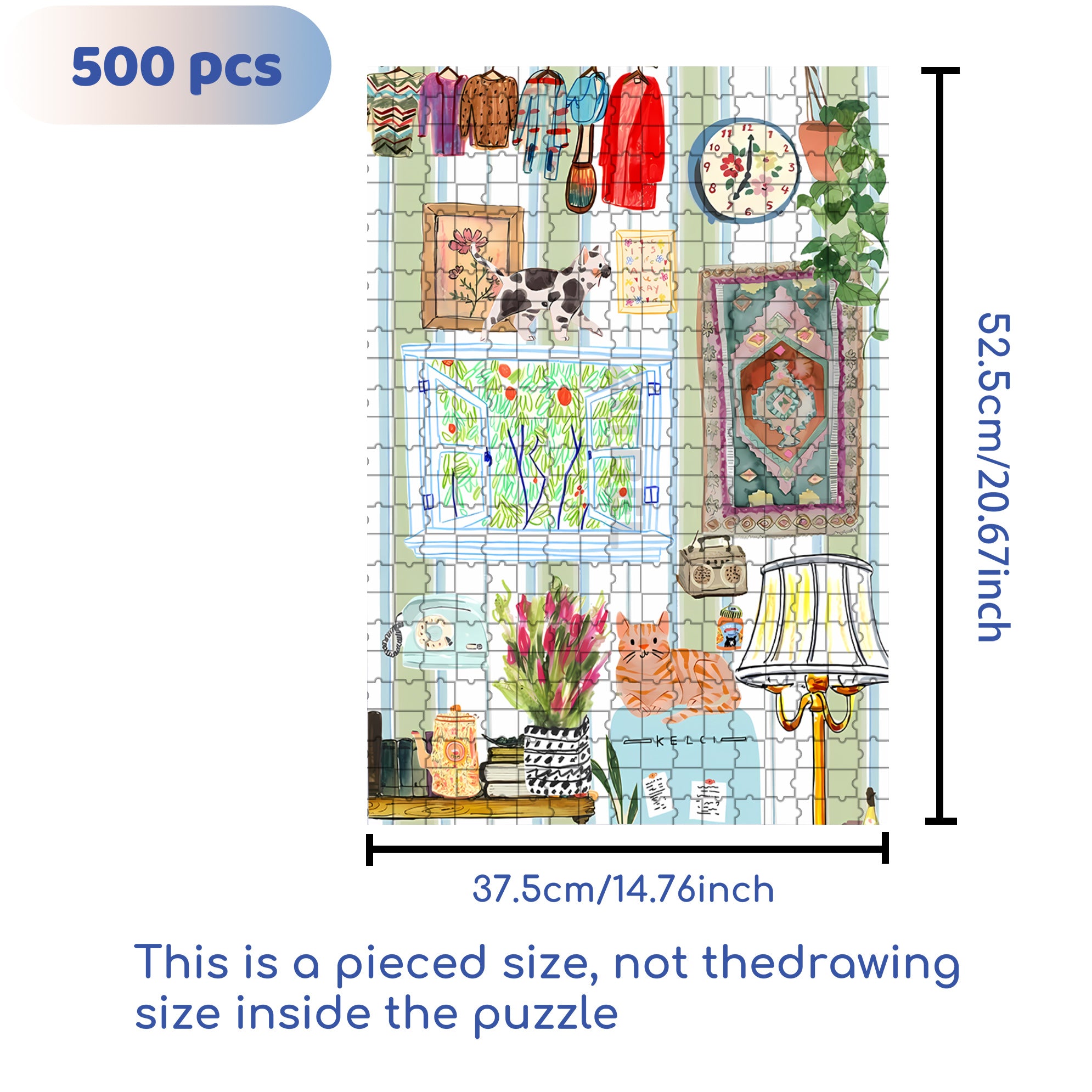 Tiny Home 500pcs/1000pcs Jigsaw Puzzle, Scratch-Resistant, Interactive Family Game & Brain-Boosting DIY Decor, Perfect for Halloween, Christmas & New Year Gifts, Family Puzzle Game