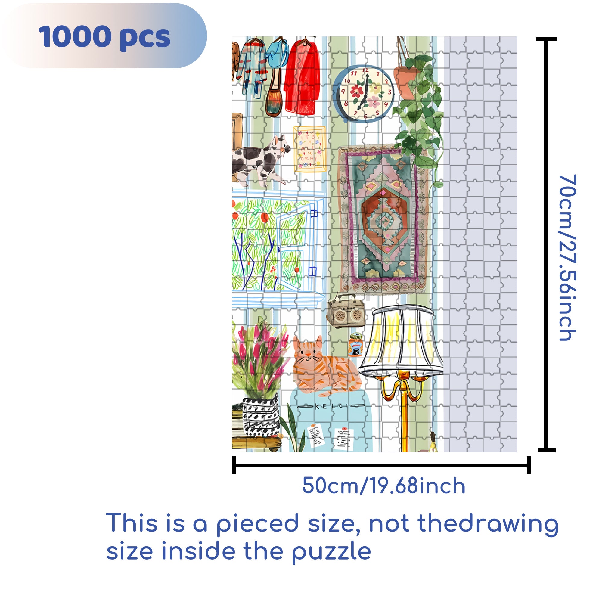 Tiny Home 500pcs/1000pcs Jigsaw Puzzle, Scratch-Resistant, Interactive Family Game & Brain-Boosting DIY Decor, Perfect for Halloween, Christmas & New Year Gifts, Family Puzzle Game