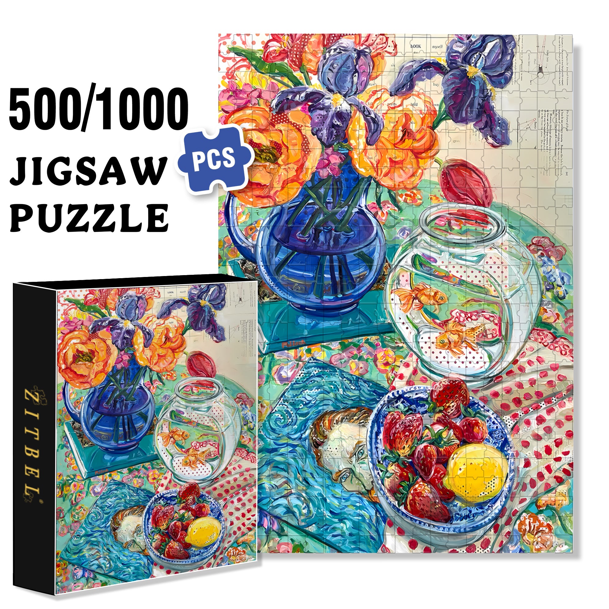 To My Love 500pcs/1000pcs Jigsaw Puzzle, Scratch-Resistant, Interactive Family Game & Brain-Boosting DIY Decor, Perfect for Halloween, Christmas & New Year Gifts, Family Puzzle Game