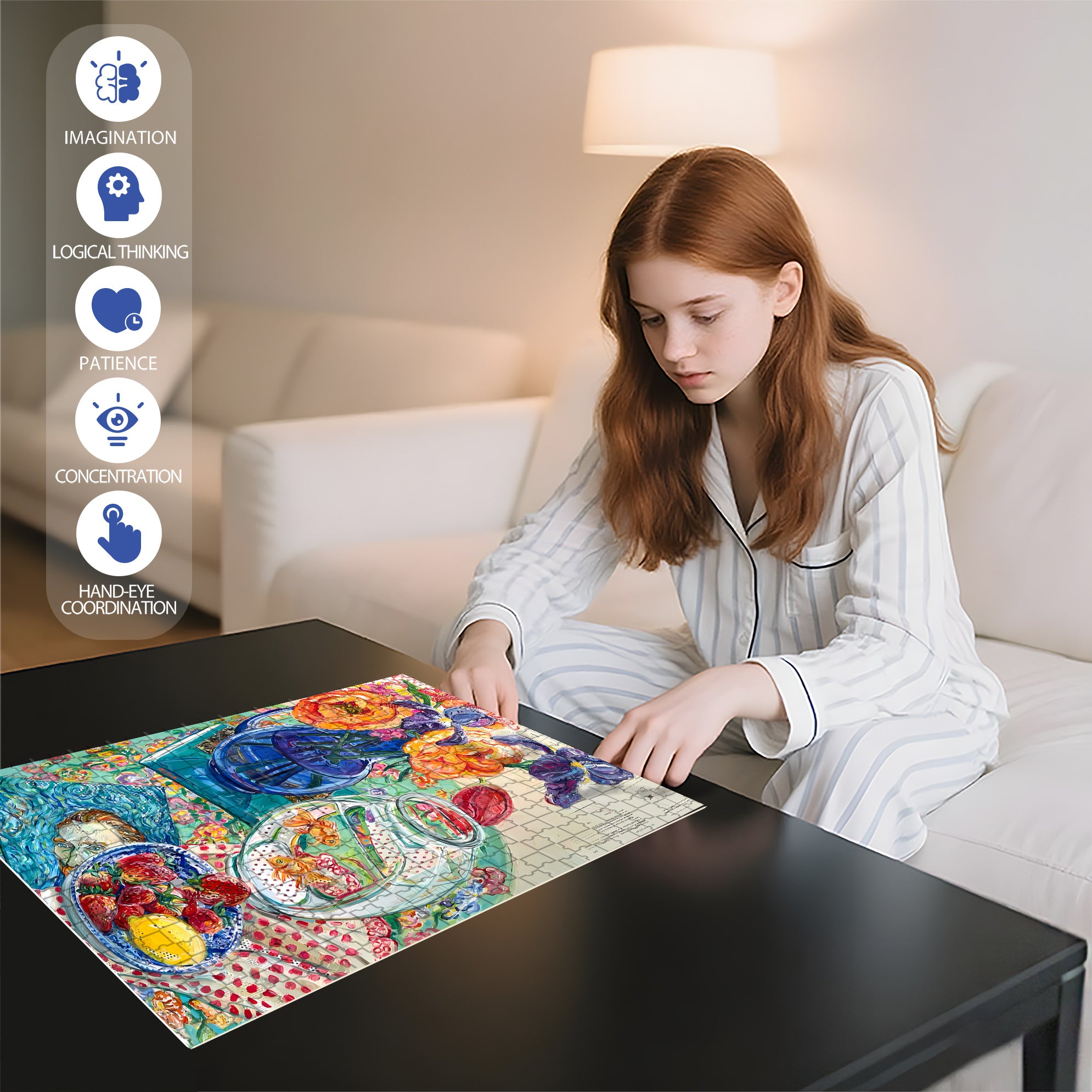 To My Love 500pcs/1000pcs Jigsaw Puzzle, Scratch-Resistant, Interactive Family Game & Brain-Boosting DIY Decor, Perfect for Halloween, Christmas & New Year Gifts, Family Puzzle Game