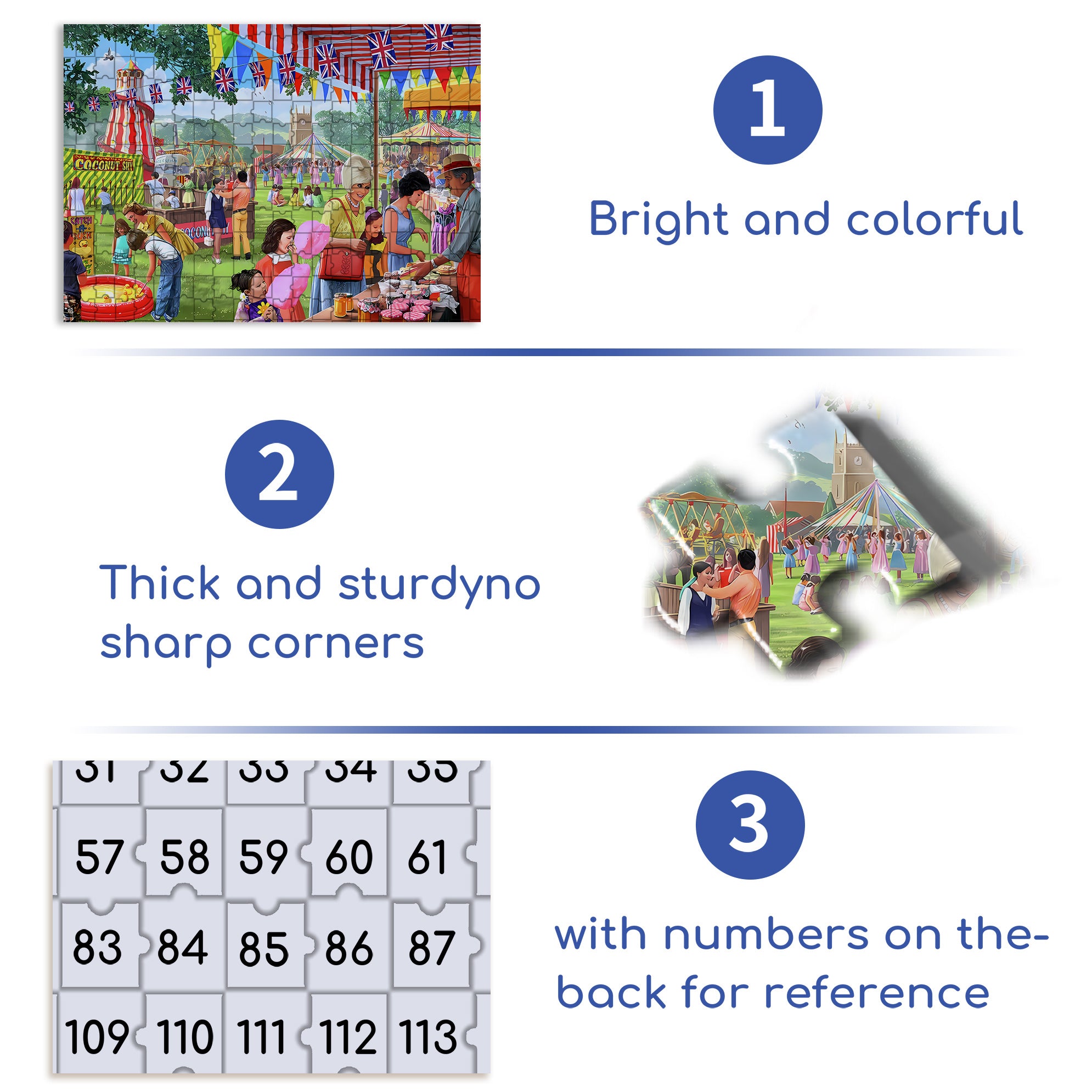 Village Fete 500pcs/1000pcs Jigsaw Puzzle, Scratch-Resistant, Interactive Family Game & Brain-Boosting DIY Decor, Perfect for Halloween, Christmas & New Year Gifts, Family Puzzle Game