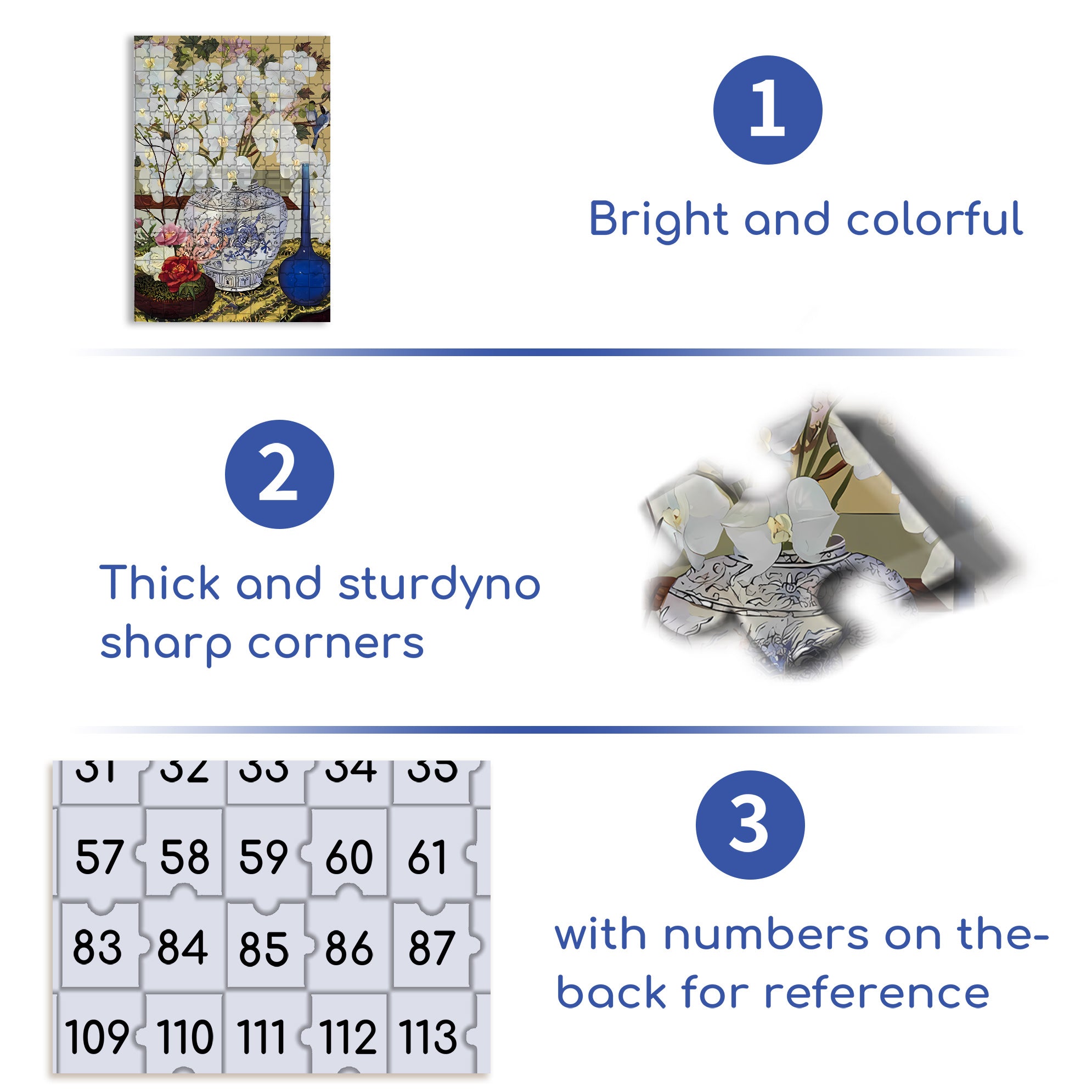 White Phalaenopsis Orchid 500pcs/1000pcs Jigsaw Puzzle, Scratch-Resistant, Interactive Family Game & Brain-Boosting DIY Decor, Perfect for Halloween, Christmas & New Year Gifts, Family Puzzle Game
