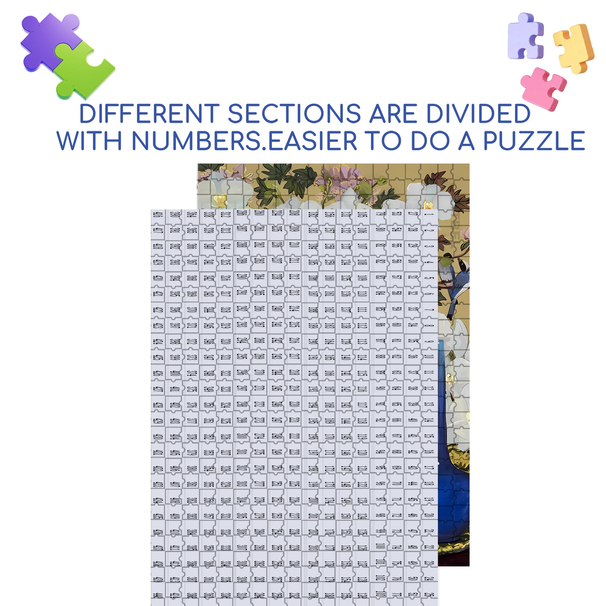 White Phalaenopsis Orchid 500pcs/1000pcs Jigsaw Puzzle, Scratch-Resistant, Interactive Family Game & Brain-Boosting DIY Decor, Perfect for Halloween, Christmas & New Year Gifts, Family Puzzle Game