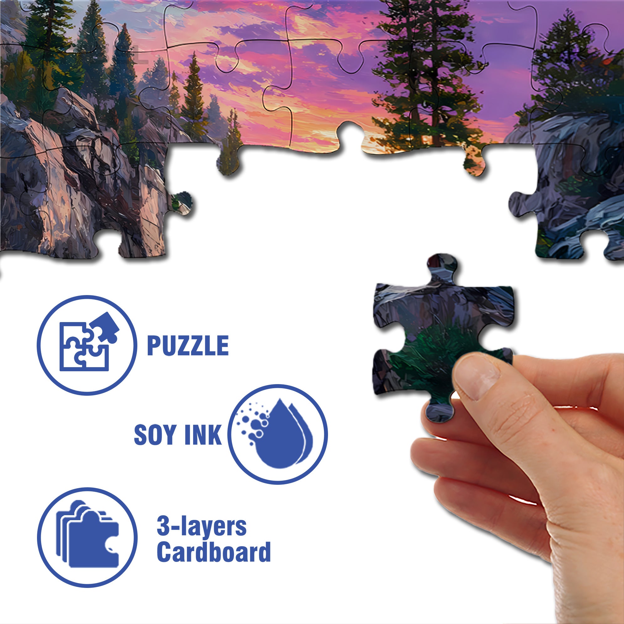 Why Don't Waterfalls Run Out of Water 500pcs/1000pcs Jigsaw Puzzle, Scratch-Resistant, Interactive Family Game & Brain-Boosting DIY Decor, Perfect for Halloween, Christmas & New Year Gifts, Family Puzzle Game