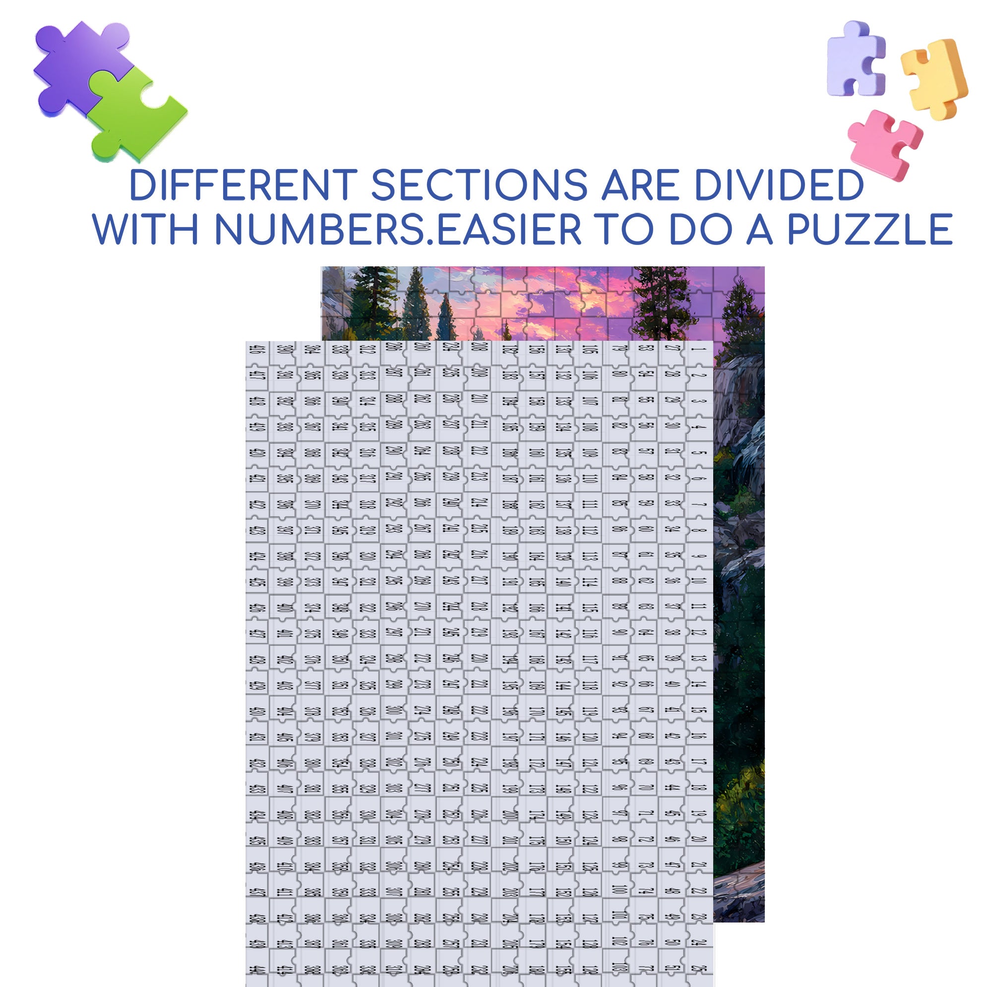 Why Don't Waterfalls Run Out of Water 500pcs/1000pcs Jigsaw Puzzle, Scratch-Resistant, Interactive Family Game & Brain-Boosting DIY Decor, Perfect for Halloween, Christmas & New Year Gifts, Family Puzzle Game