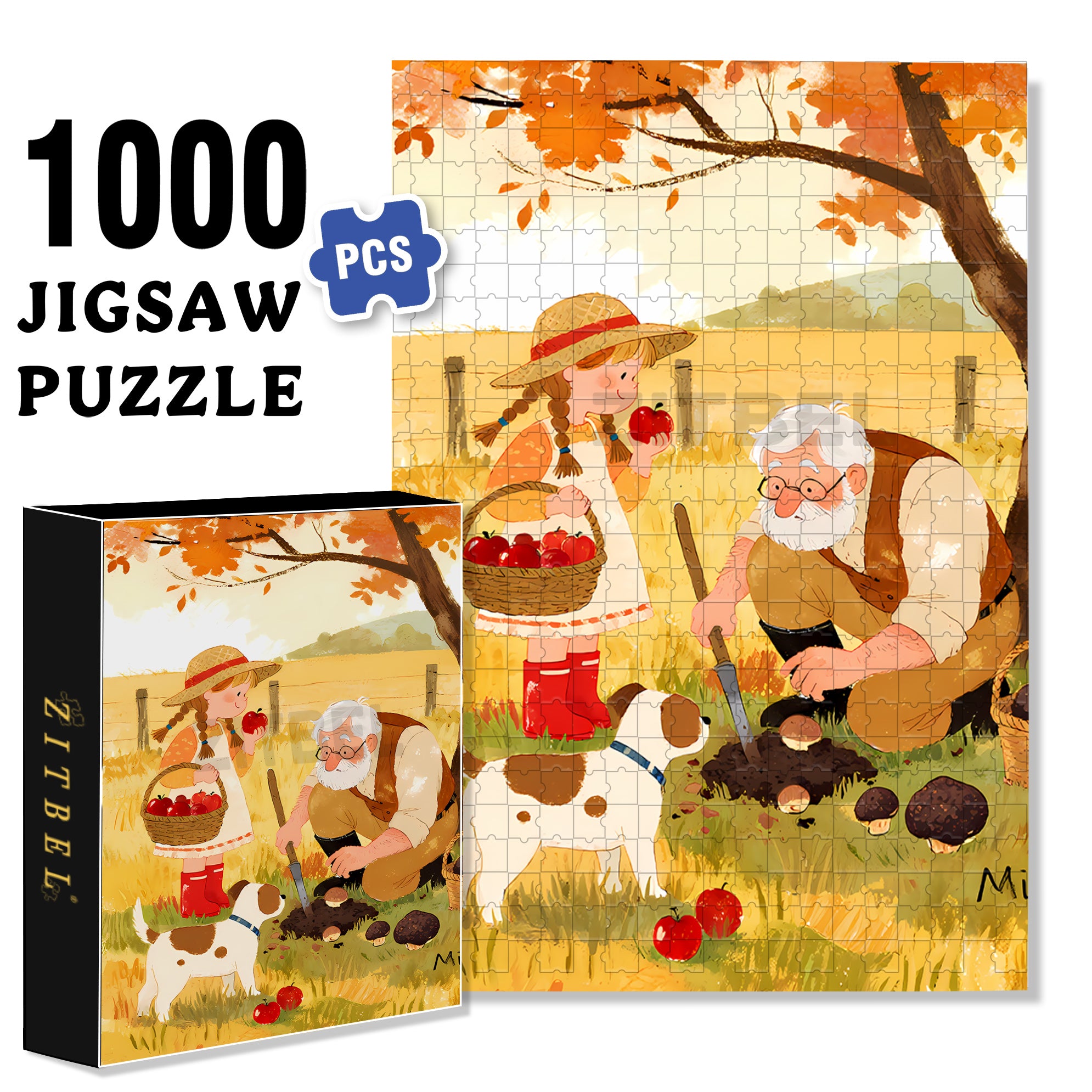 Wild Mushroom 500pcs/1000pcs Jigsaw Puzzle, Scratch-Resistant, Interactive Family Game & Brain-Boosting DIY Decor, Perfect for Halloween, Christmas & New Year Gifts, Family Puzzle Game