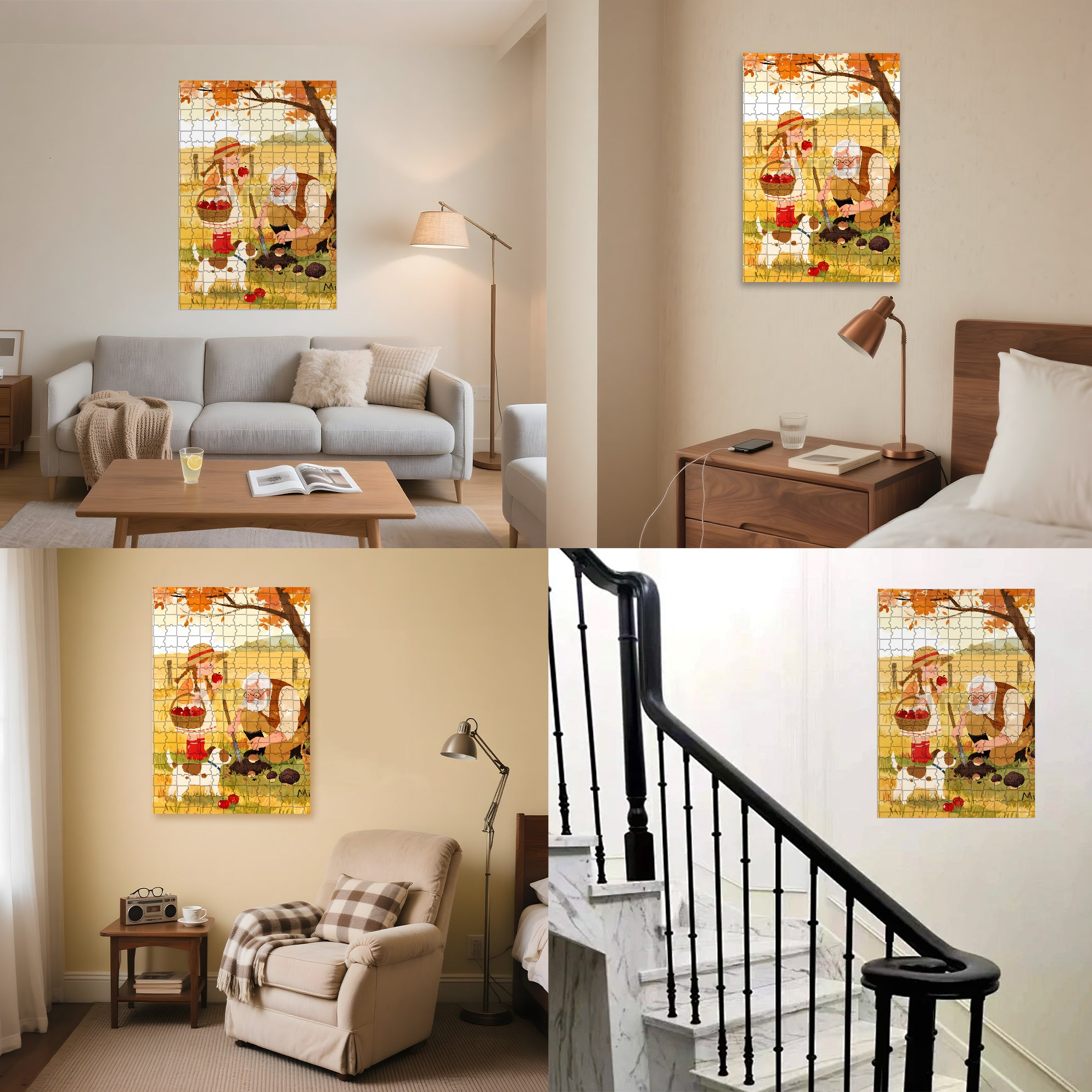 Wild Mushroom 500pcs/1000pcs Jigsaw Puzzle, Scratch-Resistant, Interactive Family Game & Brain-Boosting DIY Decor, Perfect for Halloween, Christmas & New Year Gifts, Family Puzzle Game