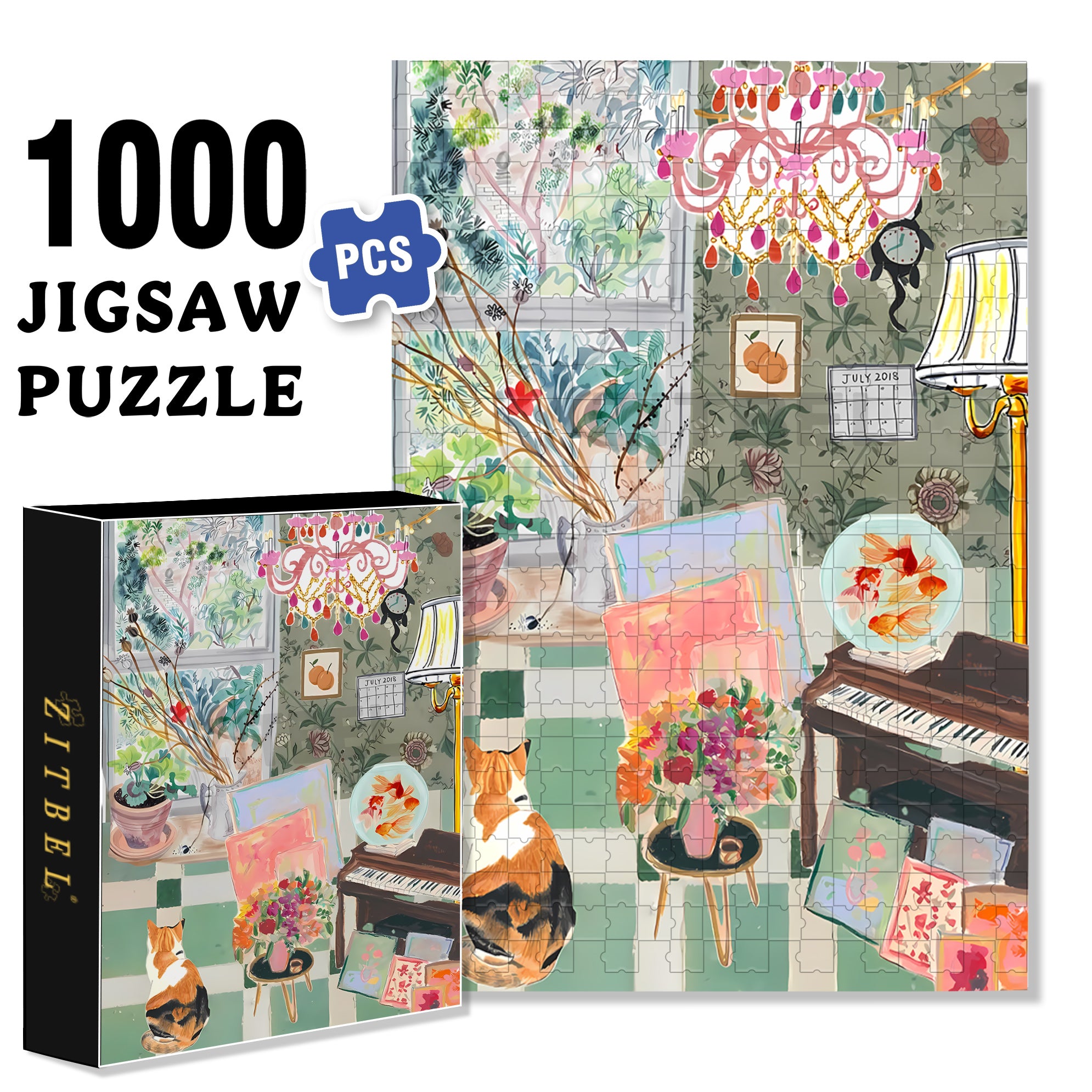 windowspot 500pcs/1000pcs Jigsaw Puzzle, Scratch-Resistant, Interactive Family Game & Brain-Boosting DIY Decor, Perfect for Halloween, Christmas & New Year Gifts, Family Puzzle Game
