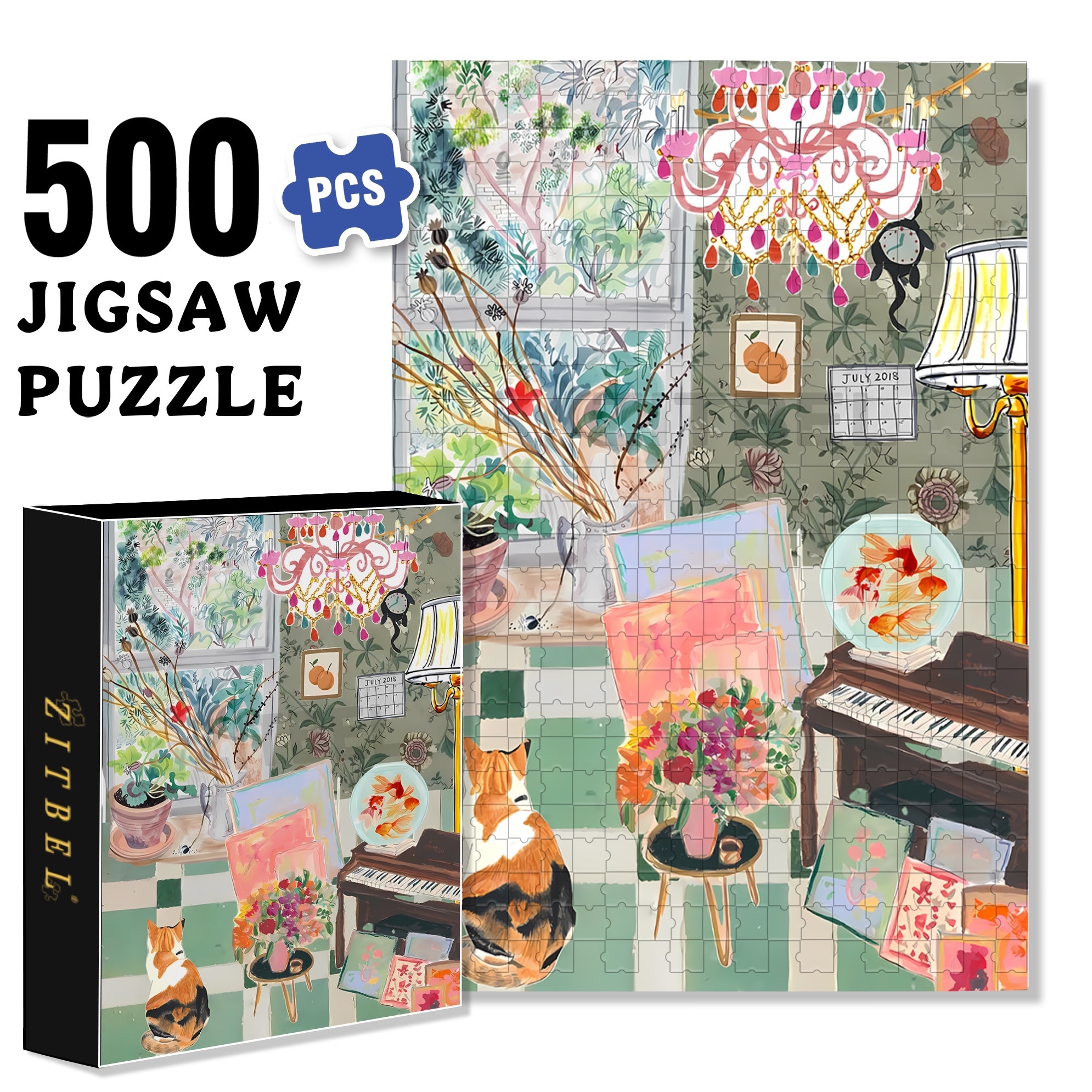 windowspot 500pcs/1000pcs Jigsaw Puzzle, Scratch-Resistant, Interactive Family Game & Brain-Boosting DIY Decor, Perfect for Halloween, Christmas & New Year Gifts, Family Puzzle Game
