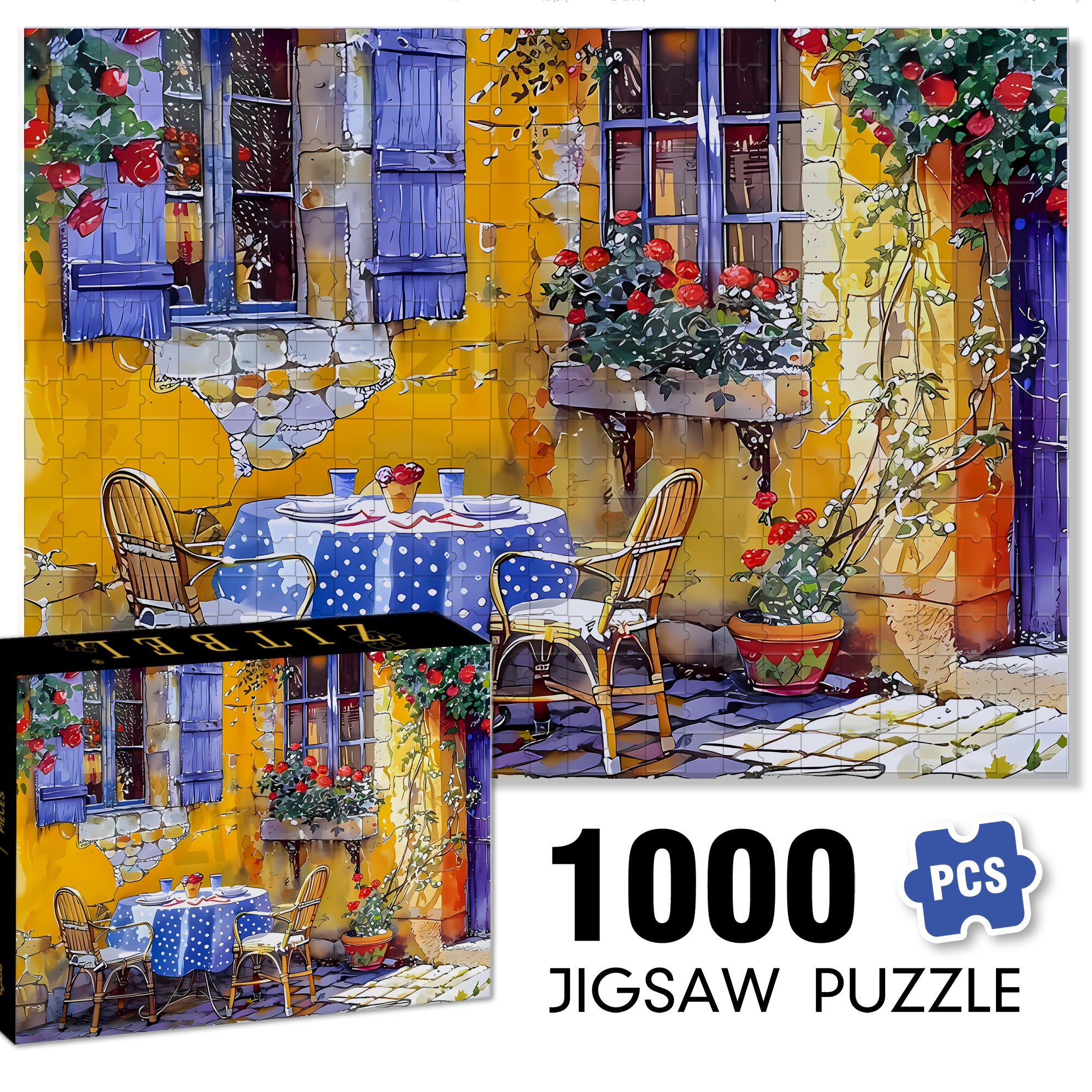 Afternoon Sunshine 500pcs/1000pcs Jigsaw Puzzle, Scratch-Resistant, Interactive Family Game & Brain-Boosting DIY Decor, Perfect for Halloween, Christmas & New Year Gifts, Family Puzzle Game