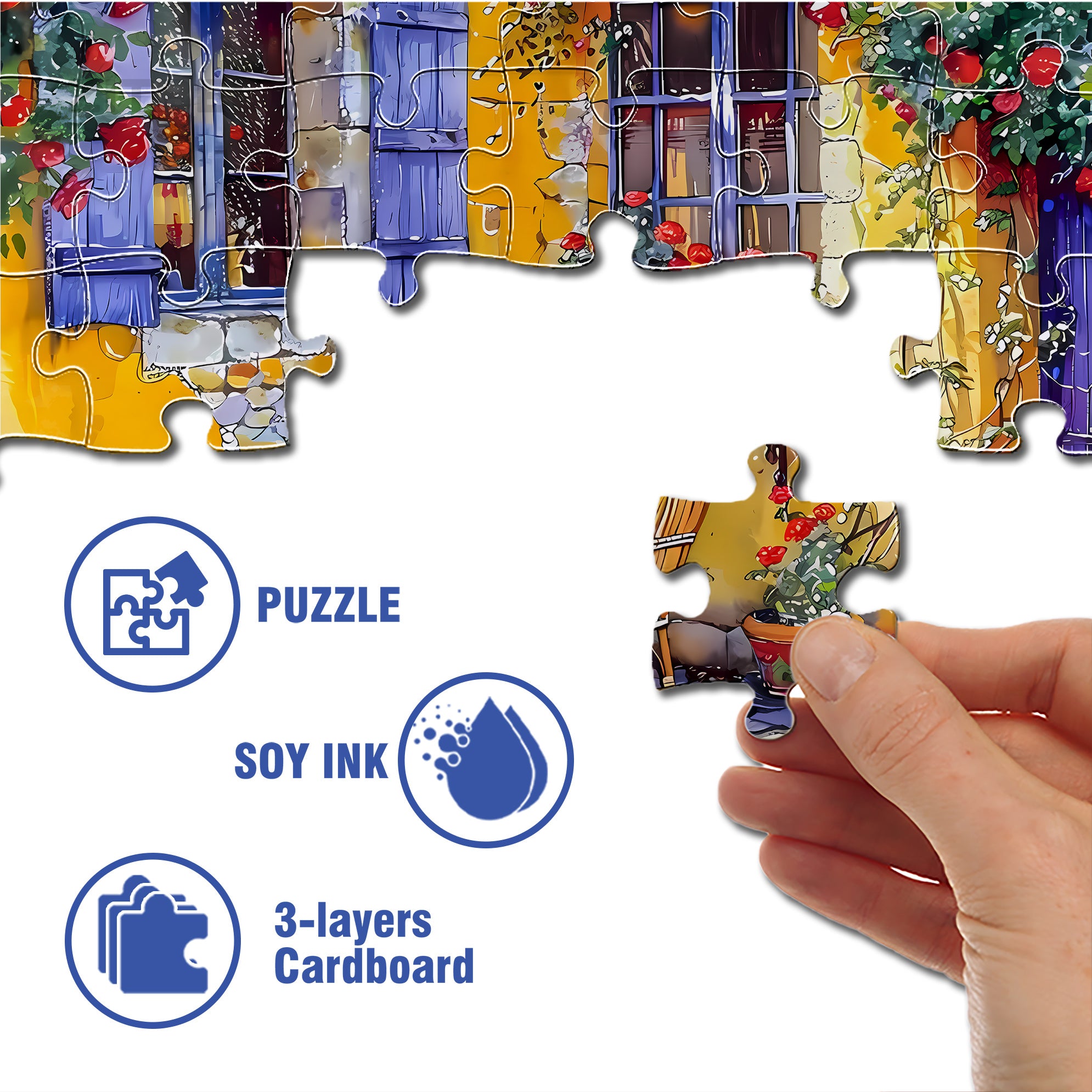 Afternoon Sunshine 500pcs/1000pcs Jigsaw Puzzle, Scratch-Resistant, Interactive Family Game & Brain-Boosting DIY Decor, Perfect for Halloween, Christmas & New Year Gifts, Family Puzzle Game
