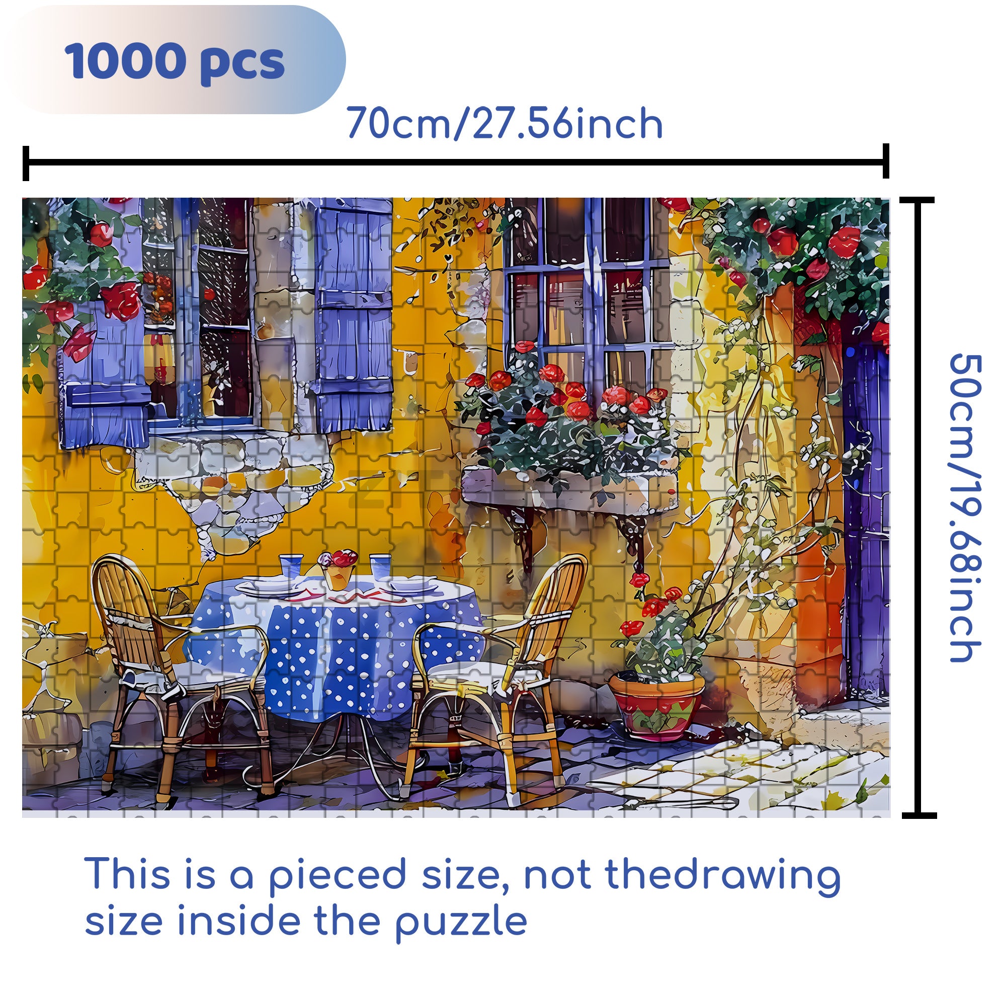 Afternoon Sunshine 500pcs/1000pcs Jigsaw Puzzle, Scratch-Resistant, Interactive Family Game & Brain-Boosting DIY Decor, Perfect for Halloween, Christmas & New Year Gifts, Family Puzzle Game