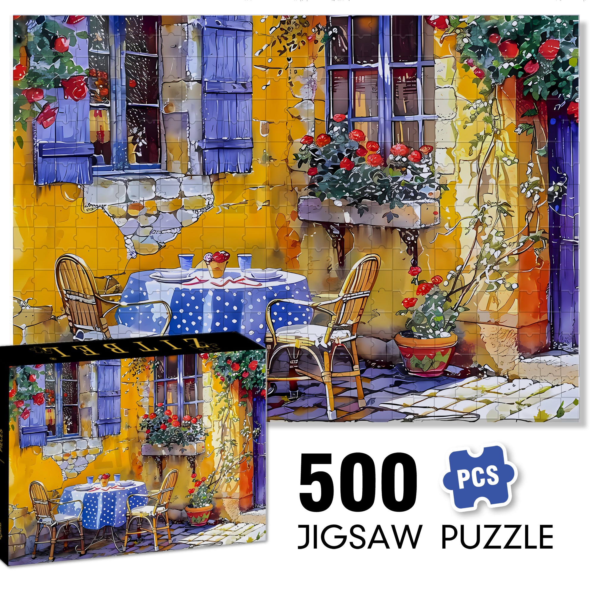 Afternoon Sunshine 500pcs/1000pcs Jigsaw Puzzle, Scratch-Resistant, Interactive Family Game & Brain-Boosting DIY Decor, Perfect for Halloween, Christmas & New Year Gifts, Family Puzzle Game