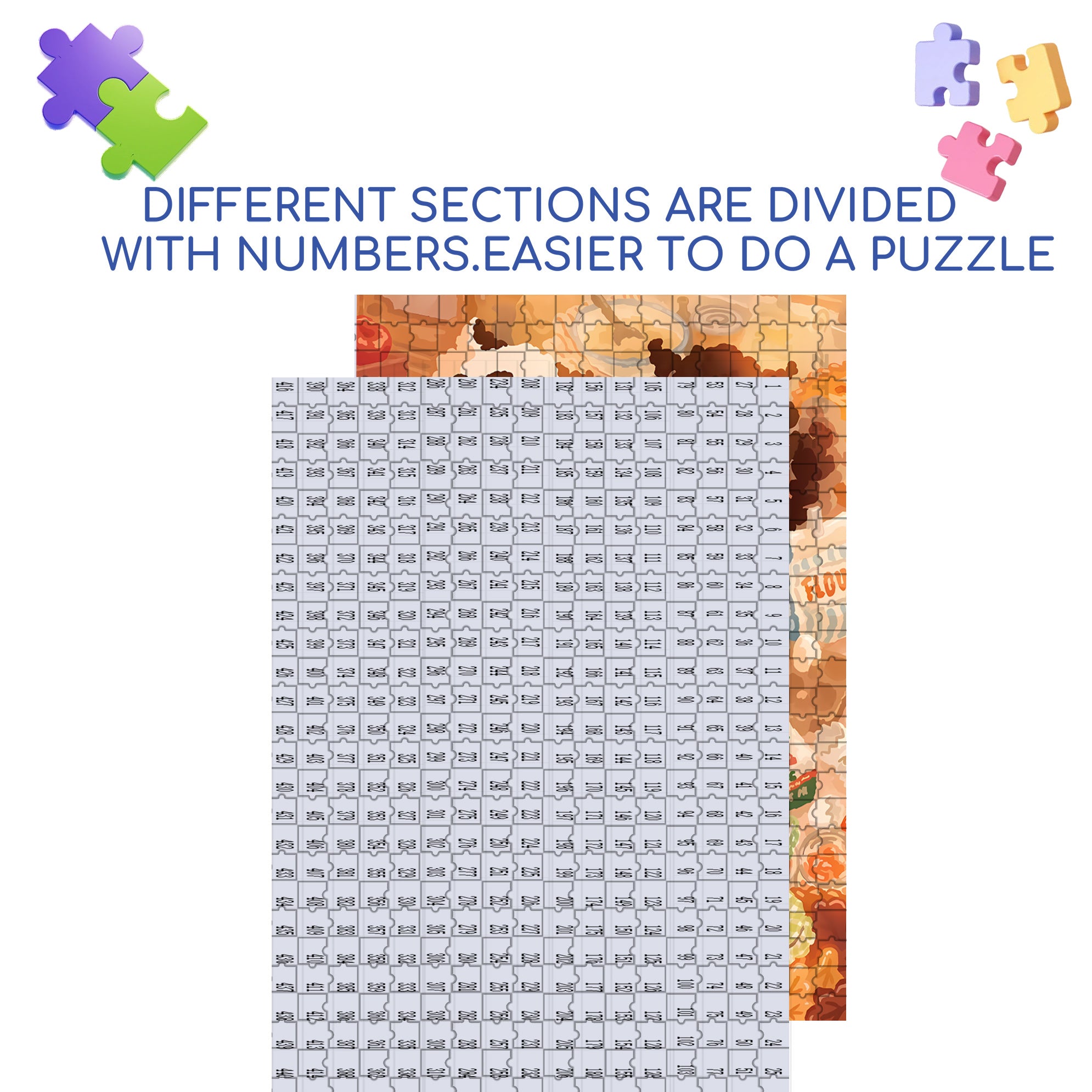 Apple Pie 500pcs/1000pcs Jigsaw Puzzle, Scratch-Resistant, Interactive Family Game & Brain-Boosting DIY Decor, Perfect for Halloween, Christmas & New Year Gifts, Family Puzzle Game