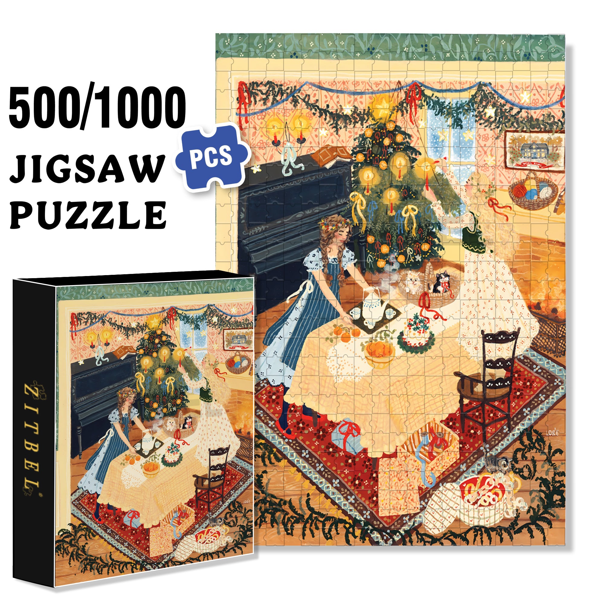 Be With You 500pcs/1000pcs Jigsaw Puzzle, Scratch-Resistant, Interactive Family Game & Brain-Boosting DIY Decor, Perfect for Halloween, Christmas & New Year Gifts, Family Puzzle Game