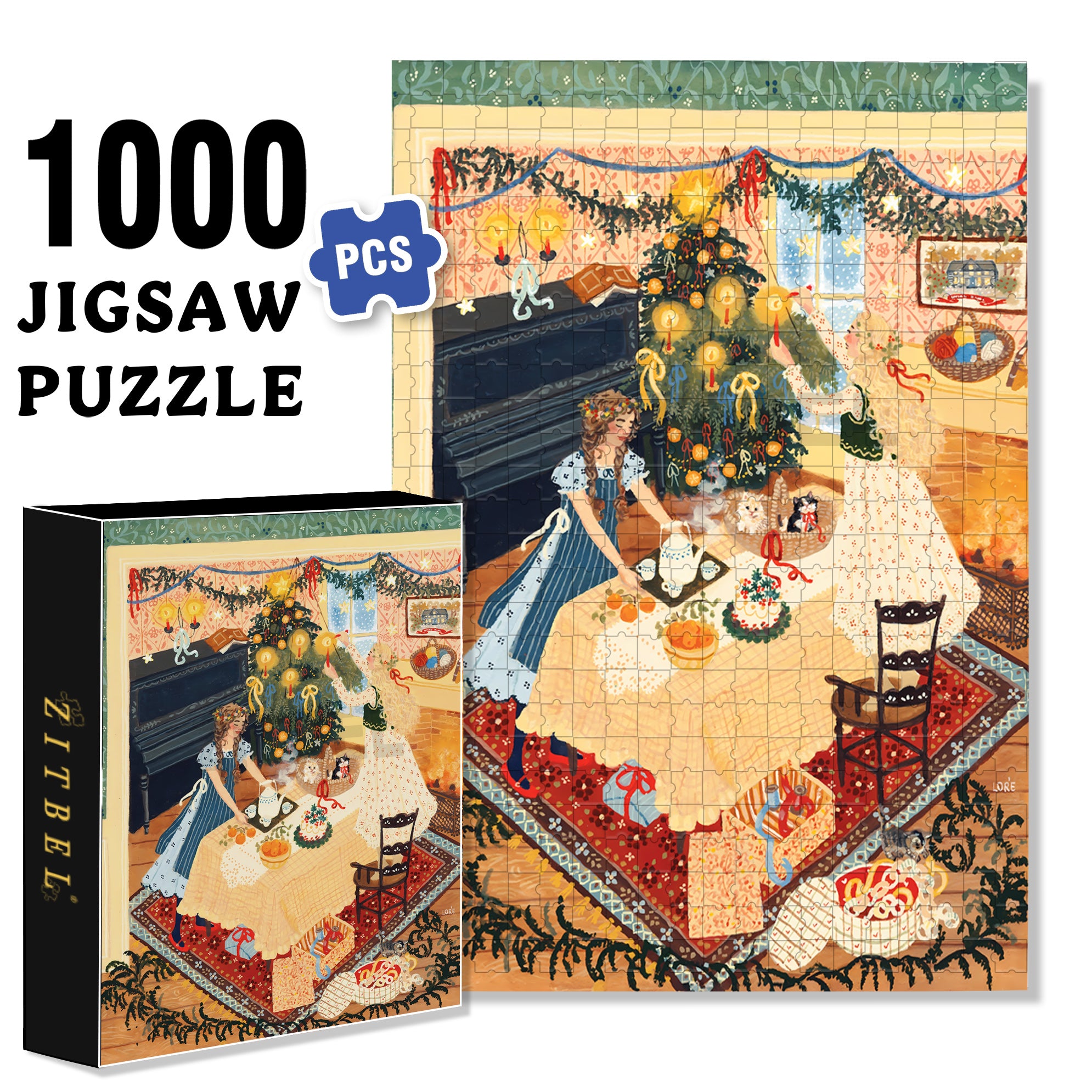 Be With You 500pcs/1000pcs Jigsaw Puzzle, Scratch-Resistant, Interactive Family Game & Brain-Boosting DIY Decor, Perfect for Halloween, Christmas & New Year Gifts, Family Puzzle Game
