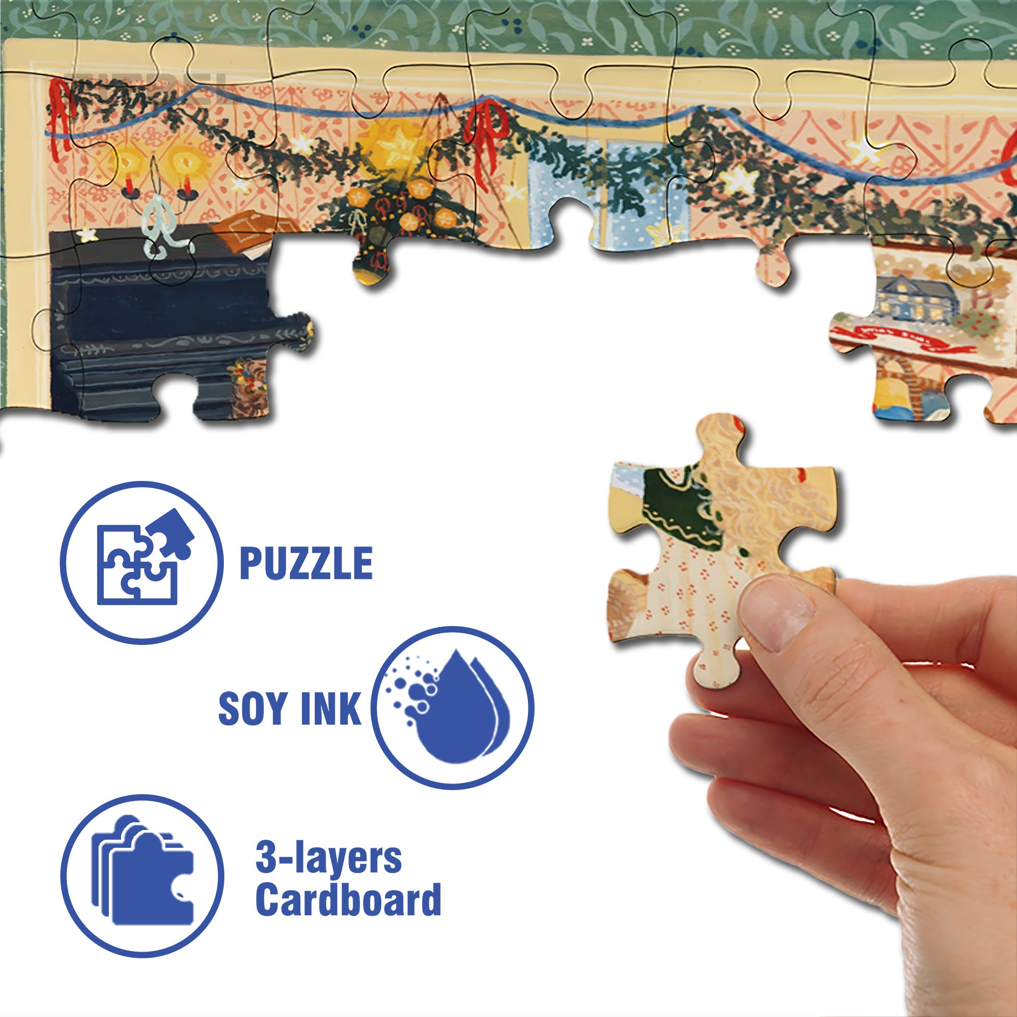 Be With You 500pcs/1000pcs Jigsaw Puzzle, Scratch-Resistant, Interactive Family Game & Brain-Boosting DIY Decor, Perfect for Halloween, Christmas & New Year Gifts, Family Puzzle Game