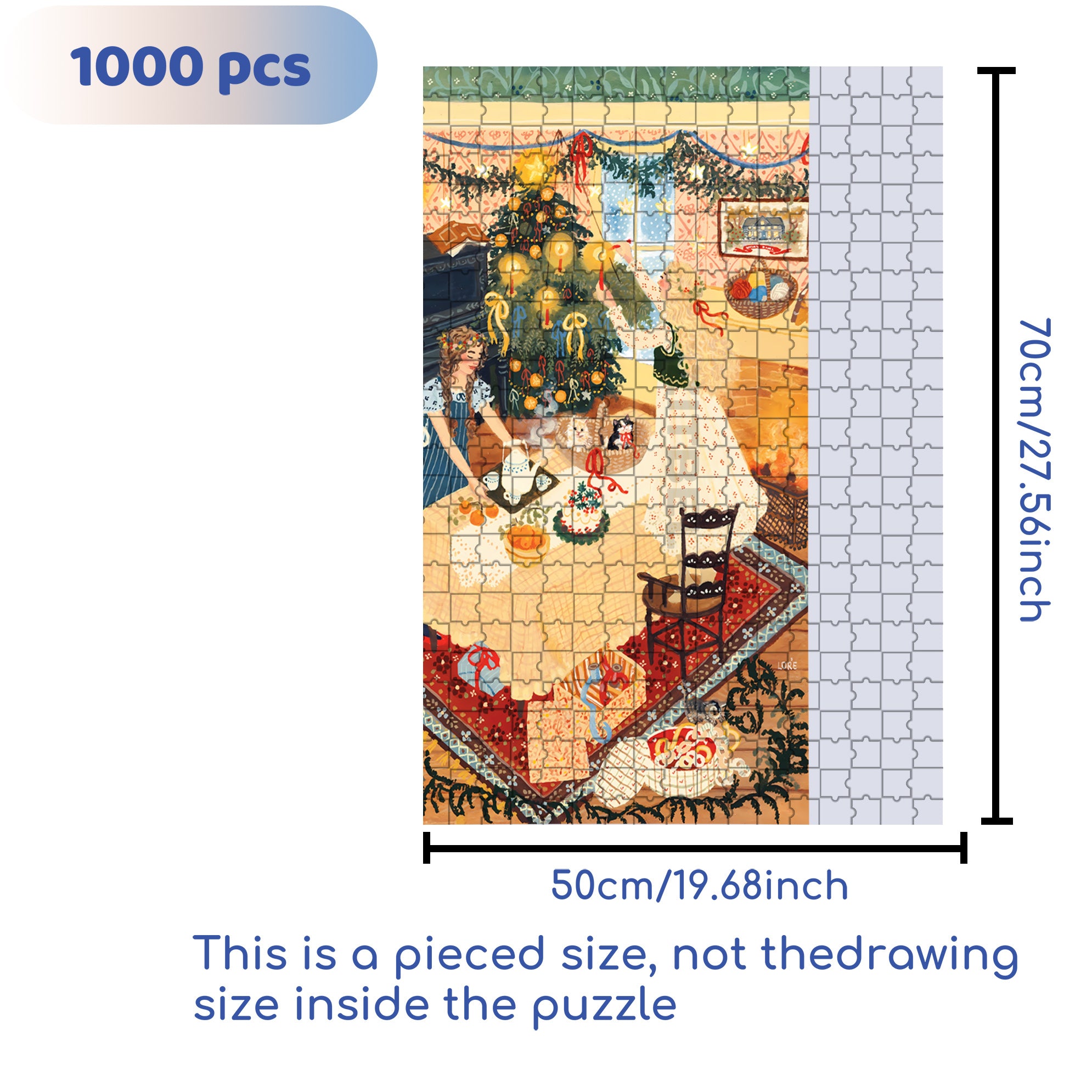 Be With You 500pcs/1000pcs Jigsaw Puzzle, Scratch-Resistant, Interactive Family Game & Brain-Boosting DIY Decor, Perfect for Halloween, Christmas & New Year Gifts, Family Puzzle Game