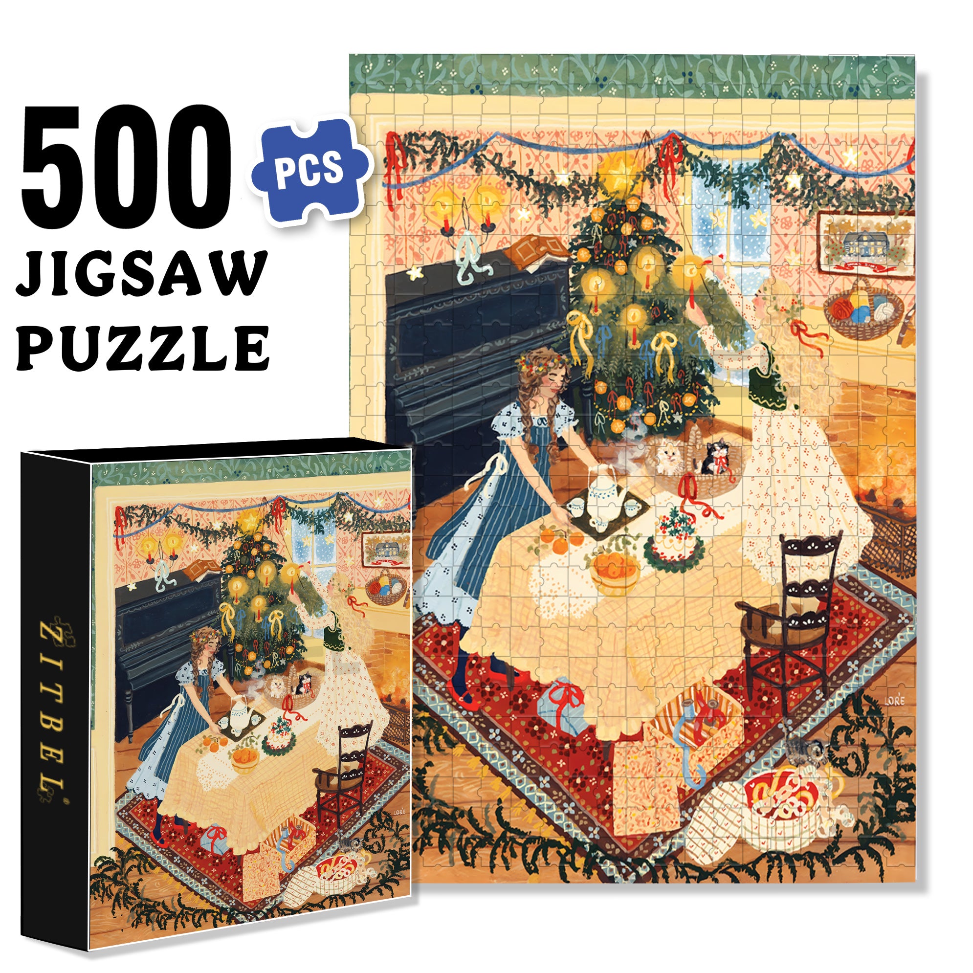 Be With You 500pcs/1000pcs Jigsaw Puzzle, Scratch-Resistant, Interactive Family Game & Brain-Boosting DIY Decor, Perfect for Halloween, Christmas & New Year Gifts, Family Puzzle Game