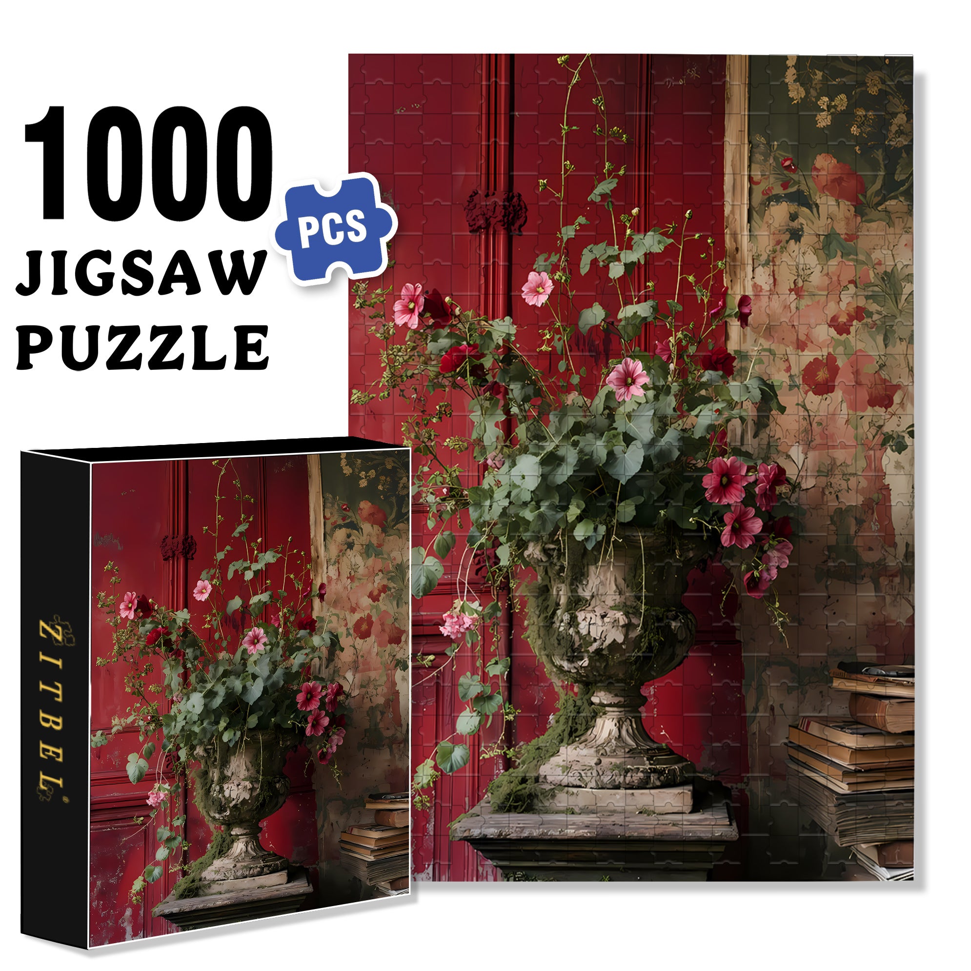 Blooming 500pcs/1000pcs Jigsaw Puzzle, Scratch-Resistant, Interactive Family Game & Brain-Boosting DIY Decor, Perfect for Halloween, Christmas & New Year Gifts, Family Puzzle Game