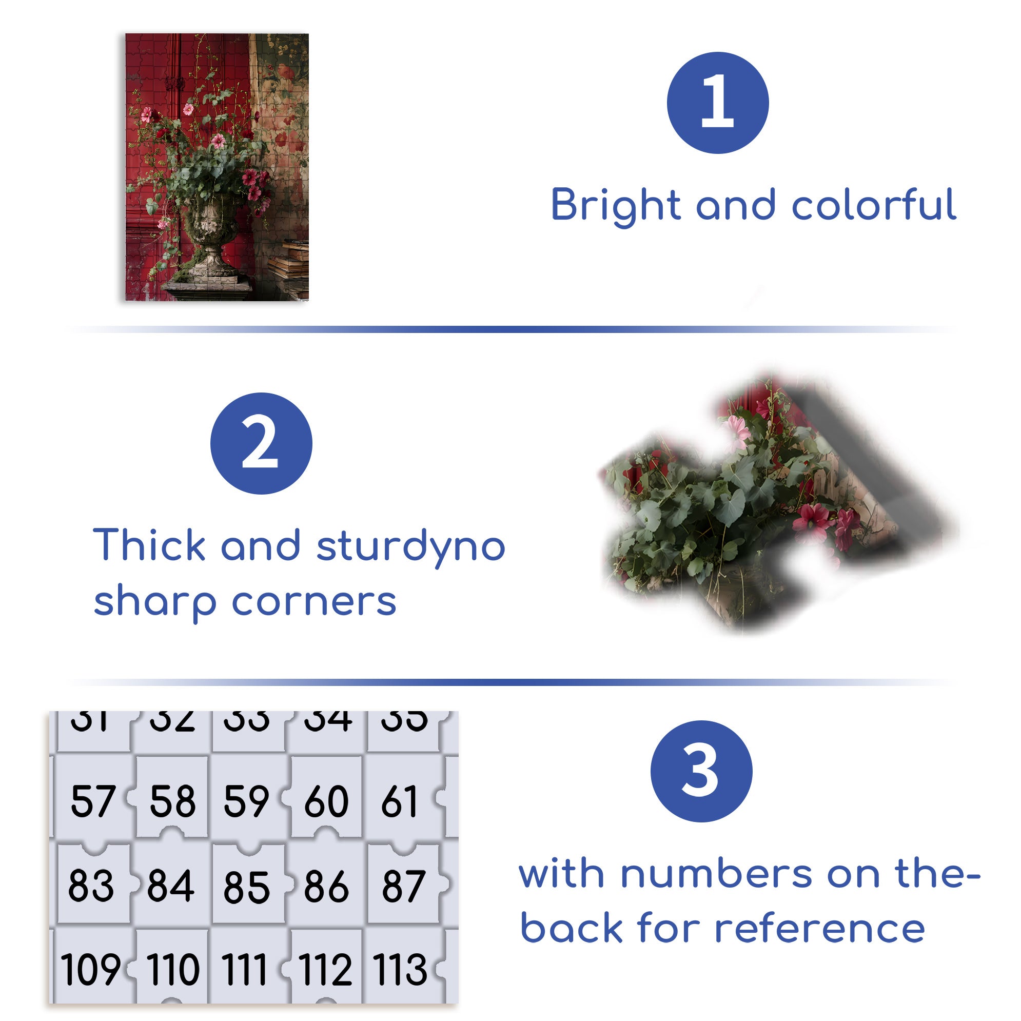 Blooming 500pcs/1000pcs Jigsaw Puzzle, Scratch-Resistant, Interactive Family Game & Brain-Boosting DIY Decor, Perfect for Halloween, Christmas & New Year Gifts, Family Puzzle Game