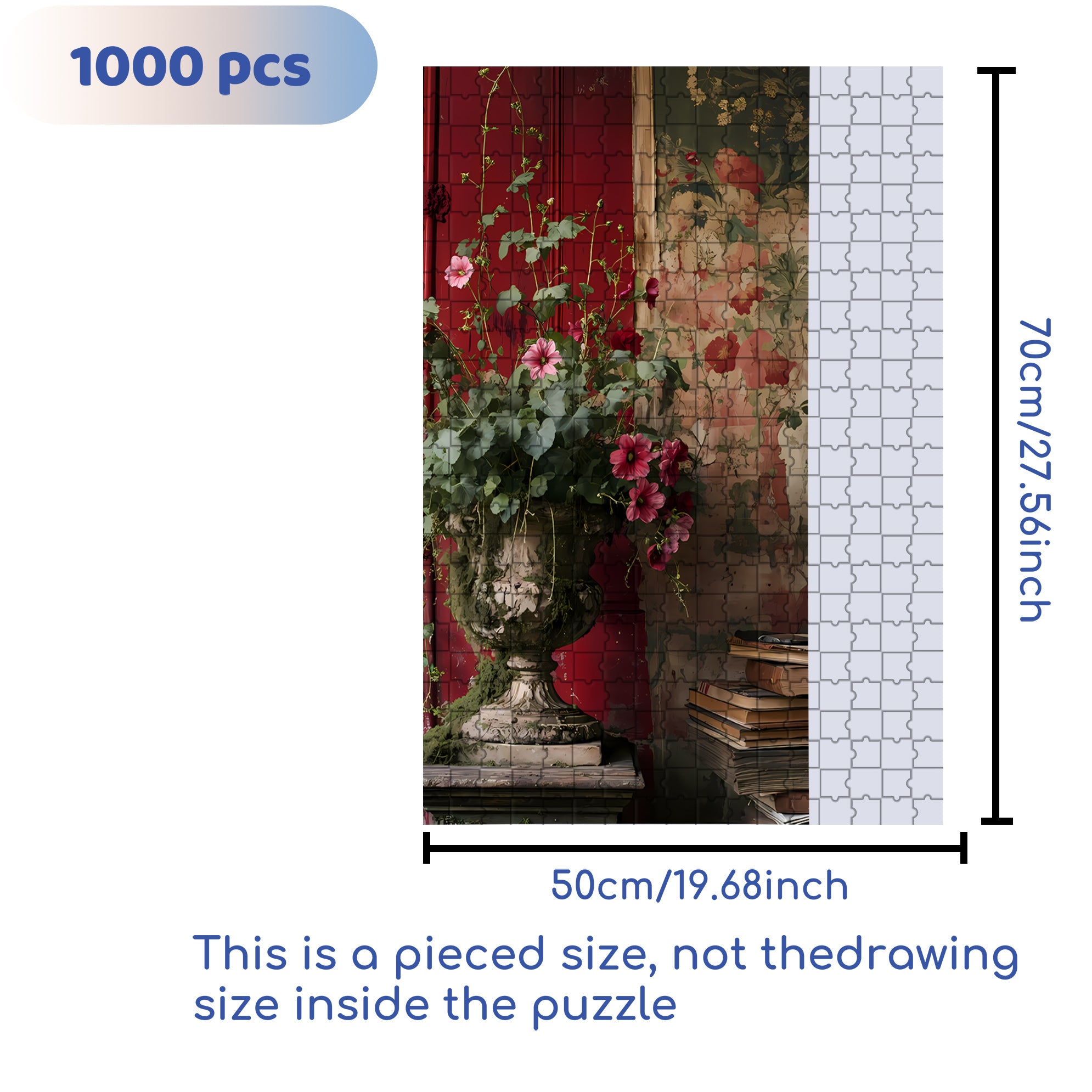 Blooming 500pcs/1000pcs Jigsaw Puzzle, Scratch-Resistant, Interactive Family Game & Brain-Boosting DIY Decor, Perfect for Halloween, Christmas & New Year Gifts, Family Puzzle Game