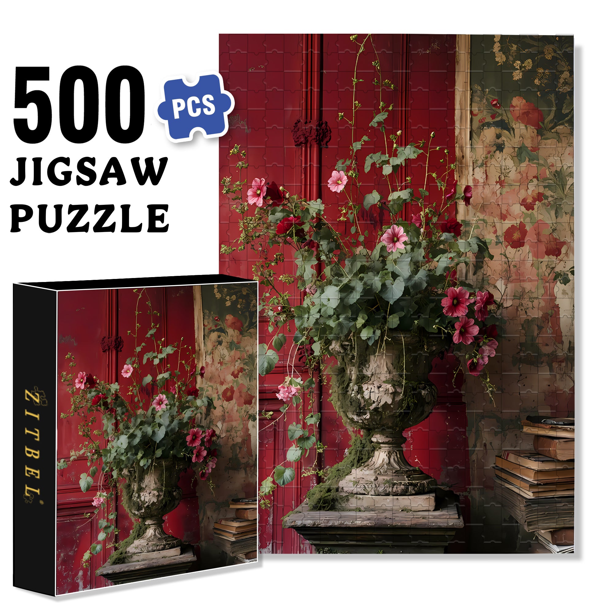 Blooming 500pcs/1000pcs Jigsaw Puzzle, Scratch-Resistant, Interactive Family Game & Brain-Boosting DIY Decor, Perfect for Halloween, Christmas & New Year Gifts, Family Puzzle Game