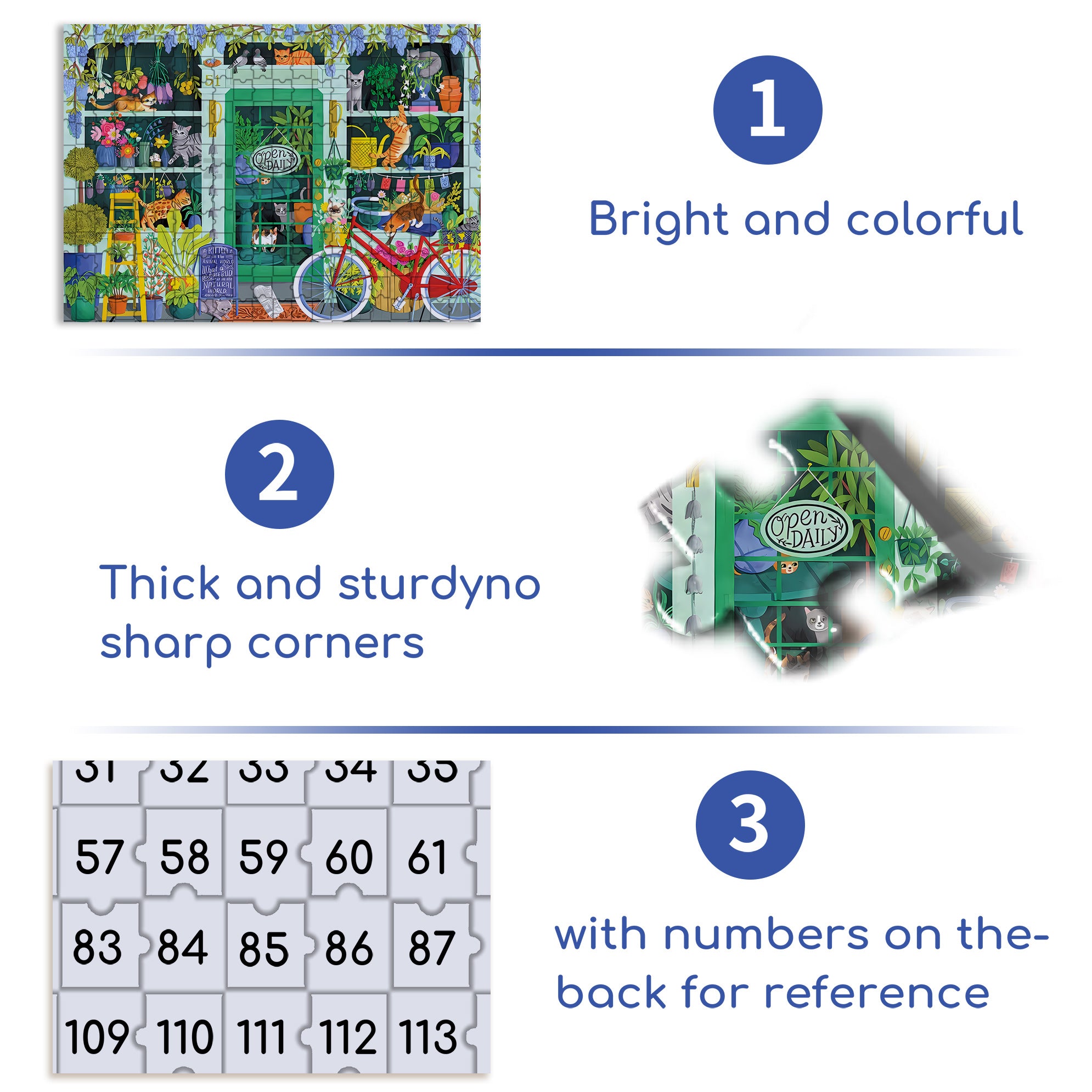 Cat Flowers 500pcs/1000pcs Jigsaw Puzzle, Scratch-Resistant, Interactive Family Game & Brain-Boosting DIY Decor, Perfect for Halloween, Christmas & New Year Gifts, Family Puzzle Game