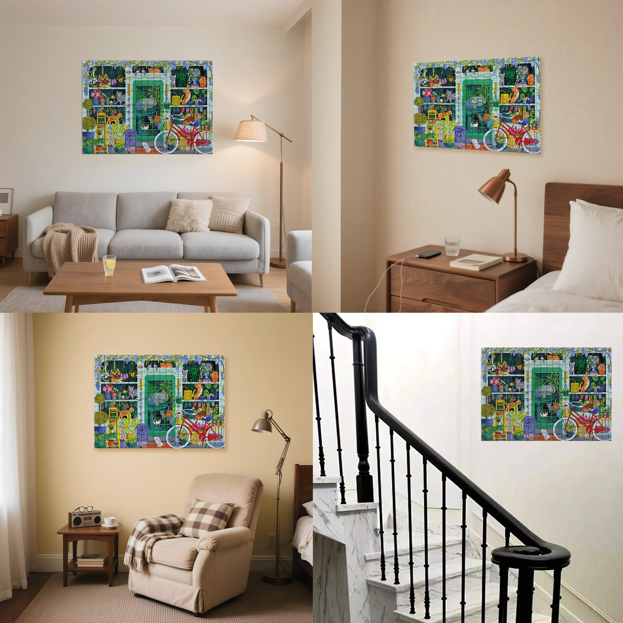 Cat Flowers 500pcs/1000pcs Jigsaw Puzzle, Scratch-Resistant, Interactive Family Game & Brain-Boosting DIY Decor, Perfect for Halloween, Christmas & New Year Gifts, Family Puzzle Game