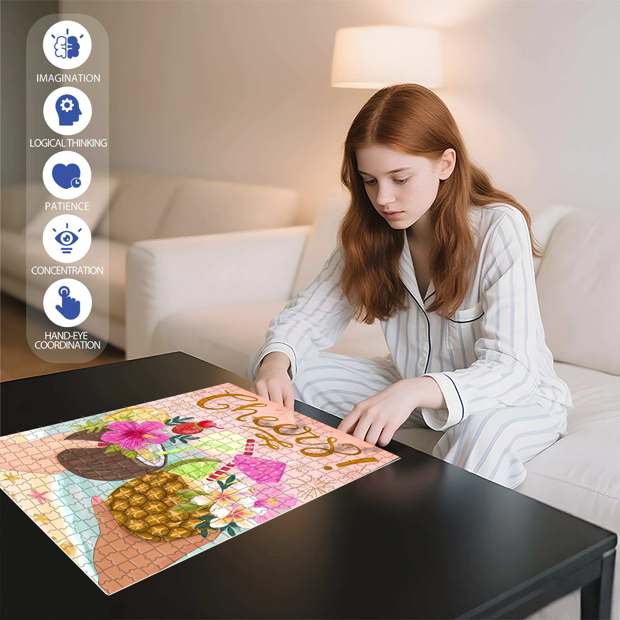 Cheers 500pcs/1000pcs Jigsaw Puzzle, Scratch-Resistant, Interactive Family Game & Brain-Boosting DIY Decor, Perfect for Halloween, Christmas & New Year Gifts, Family Puzzle Game