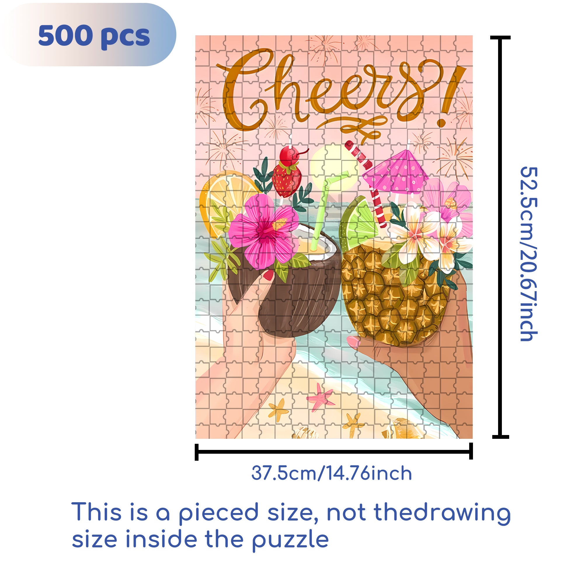Cheers 500pcs/1000pcs Jigsaw Puzzle, Scratch-Resistant, Interactive Family Game & Brain-Boosting DIY Decor, Perfect for Halloween, Christmas & New Year Gifts, Family Puzzle Game