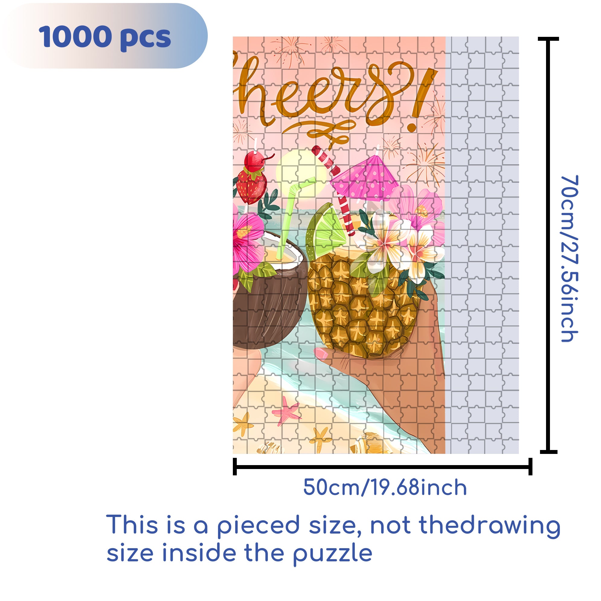 Cheers 500pcs/1000pcs Jigsaw Puzzle, Scratch-Resistant, Interactive Family Game & Brain-Boosting DIY Decor, Perfect for Halloween, Christmas & New Year Gifts, Family Puzzle Game