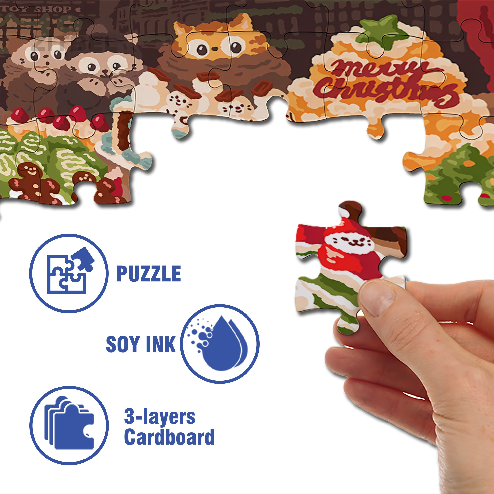 Christmas Dessert 500pcs/1000pcs Jigsaw Puzzle, Scratch-Resistant, Interactive Family Game & Brain-Boosting DIY Decor, Perfect for Halloween, Christmas & New Year Gifts, Family Puzzle Game