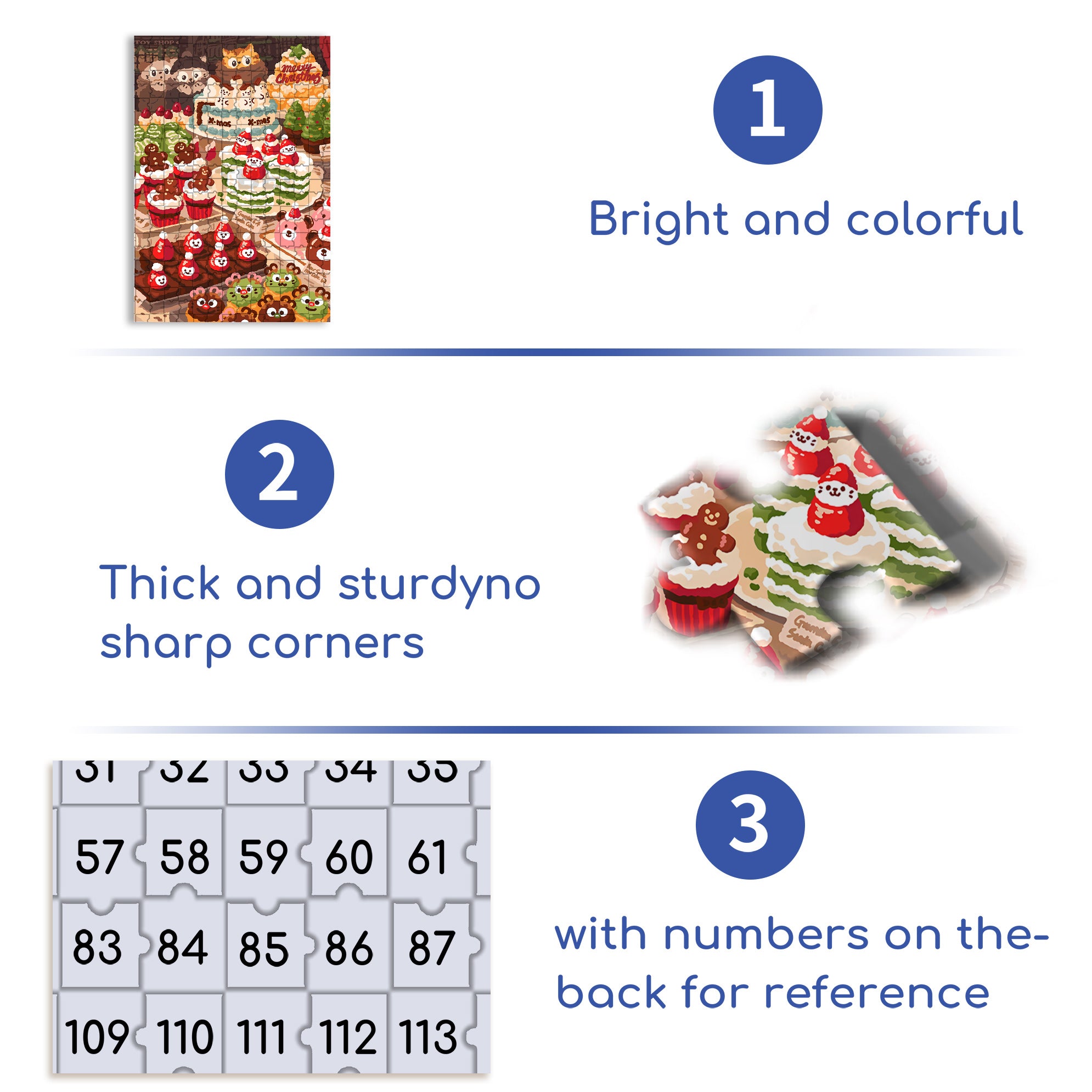 Christmas Dessert 500pcs/1000pcs Jigsaw Puzzle, Scratch-Resistant, Interactive Family Game & Brain-Boosting DIY Decor, Perfect for Halloween, Christmas & New Year Gifts, Family Puzzle Game