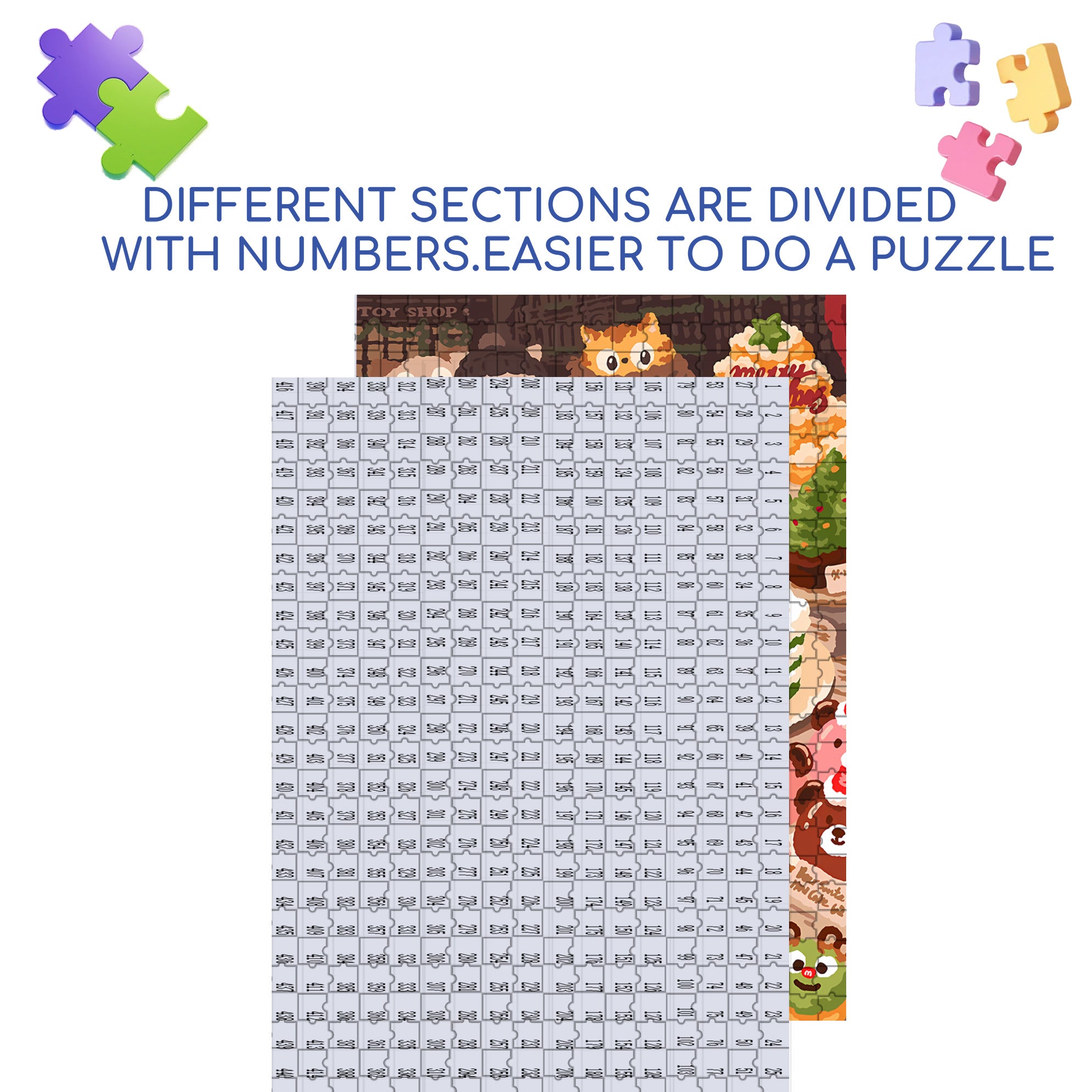 Christmas Dessert 500pcs/1000pcs Jigsaw Puzzle, Scratch-Resistant, Interactive Family Game & Brain-Boosting DIY Decor, Perfect for Halloween, Christmas & New Year Gifts, Family Puzzle Game