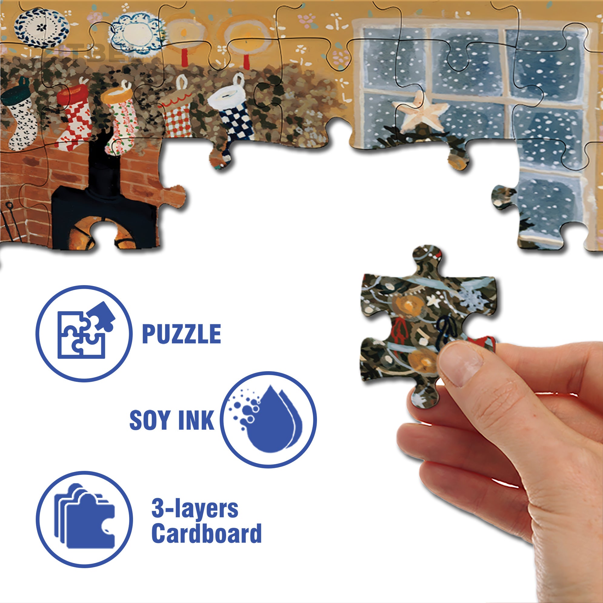 Christmas Tree Decoration 500pcs/1000pcs Jigsaw Puzzle, Scratch-Resistant, Interactive Family Game & Brain-Boosting DIY Decor, Perfect for Halloween, Christmas & New Year Gifts, Family Puzzle Game