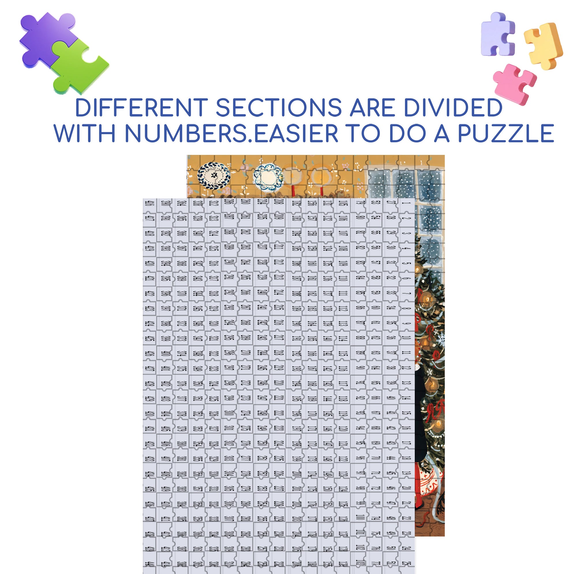 Christmas Tree Decoration 500pcs/1000pcs Jigsaw Puzzle, Scratch-Resistant, Interactive Family Game & Brain-Boosting DIY Decor, Perfect for Halloween, Christmas & New Year Gifts, Family Puzzle Game