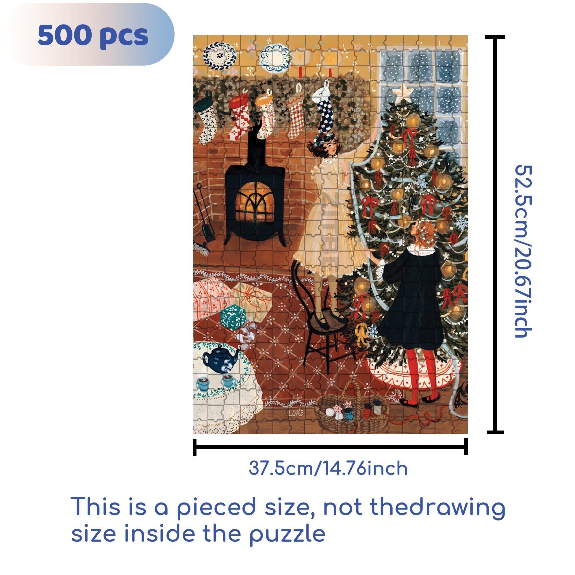 Christmas Tree Decoration 500pcs/1000pcs Jigsaw Puzzle, Scratch-Resistant, Interactive Family Game & Brain-Boosting DIY Decor, Perfect for Halloween, Christmas & New Year Gifts, Family Puzzle Game