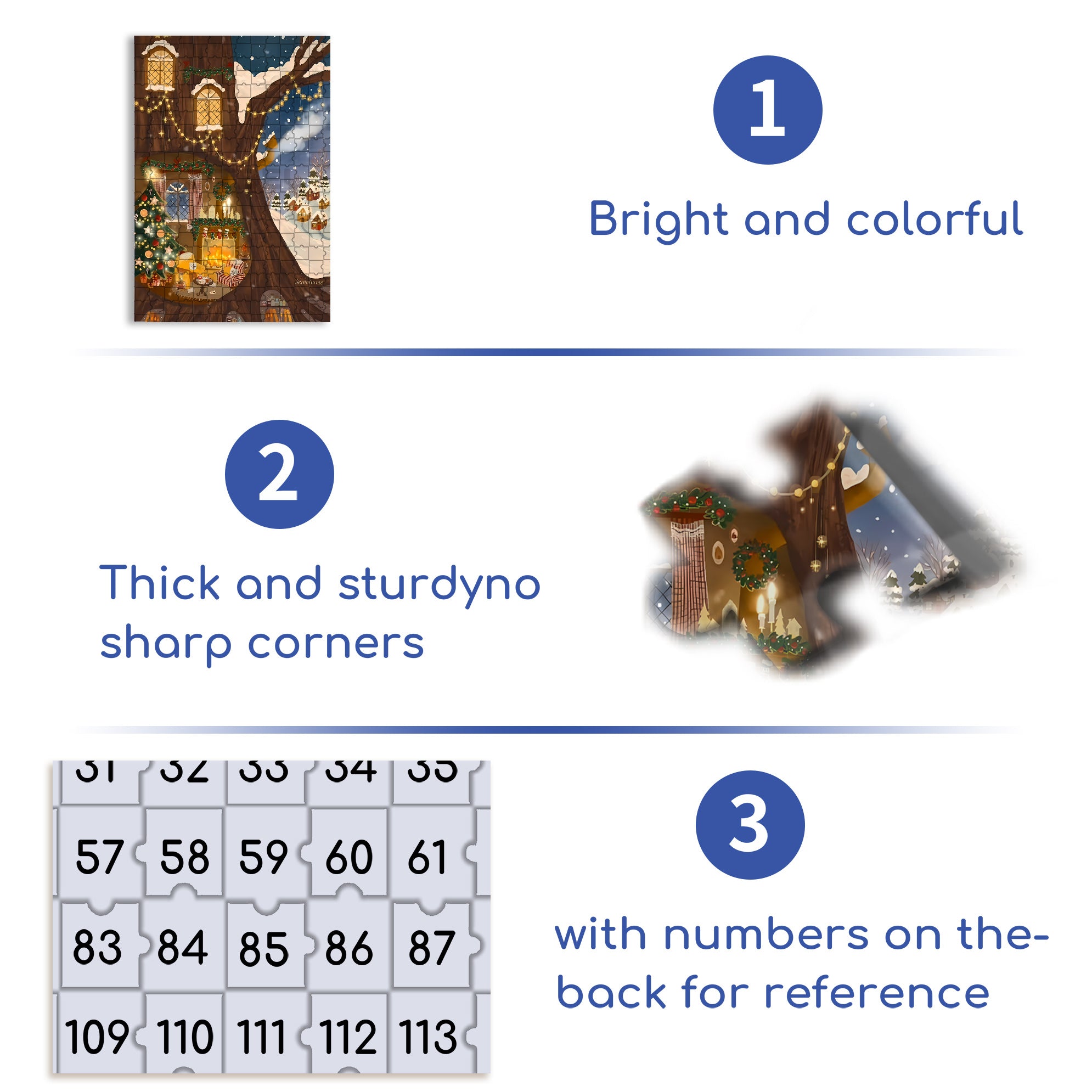 Christmas Tree House 500pcs/1000pcs Jigsaw Puzzle, Scratch-Resistant, Interactive Family Game & Brain-Boosting DIY Decor, Perfect for Halloween, Christmas & New Year Gifts, Family Puzzle Game