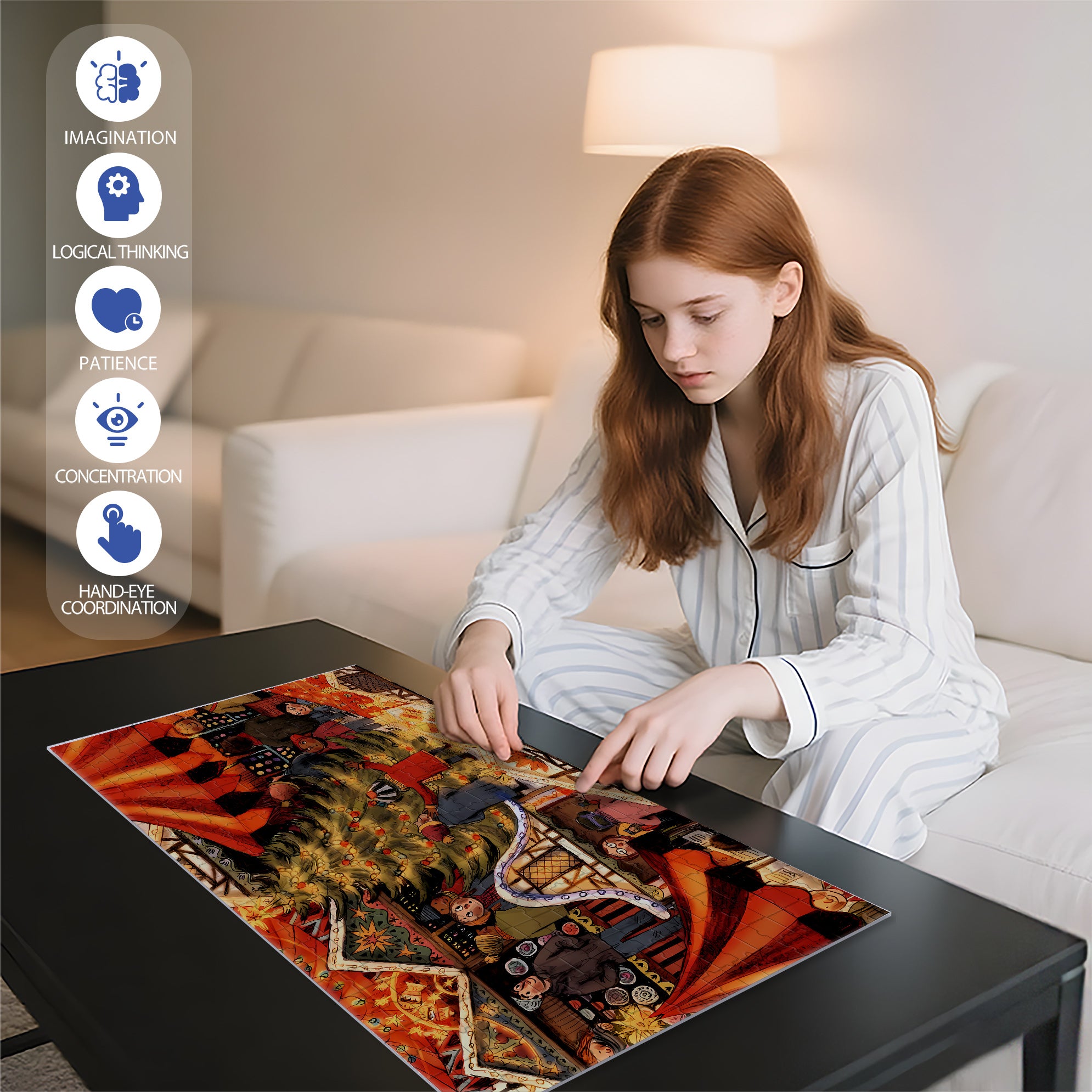 Christmas 500pcs/1000pcs Jigsaw Puzzle, Scratch-Resistant, Interactive Family Game & Brain-Boosting DIY Decor, Perfect for Halloween, Christmas & New Year Gifts, Family Puzzle Game
