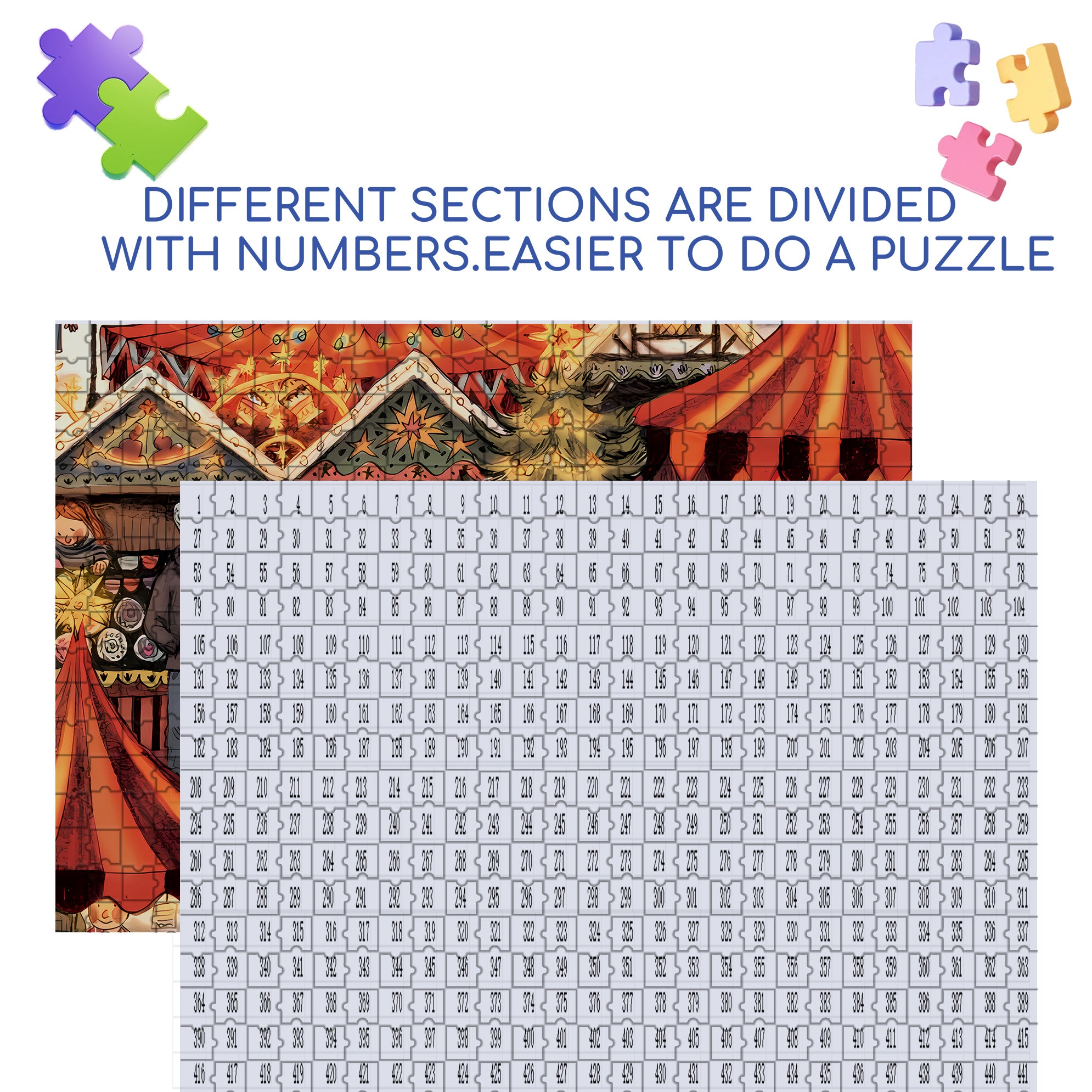 Christmas 500pcs/1000pcs Jigsaw Puzzle, Scratch-Resistant, Interactive Family Game & Brain-Boosting DIY Decor, Perfect for Halloween, Christmas & New Year Gifts, Family Puzzle Game