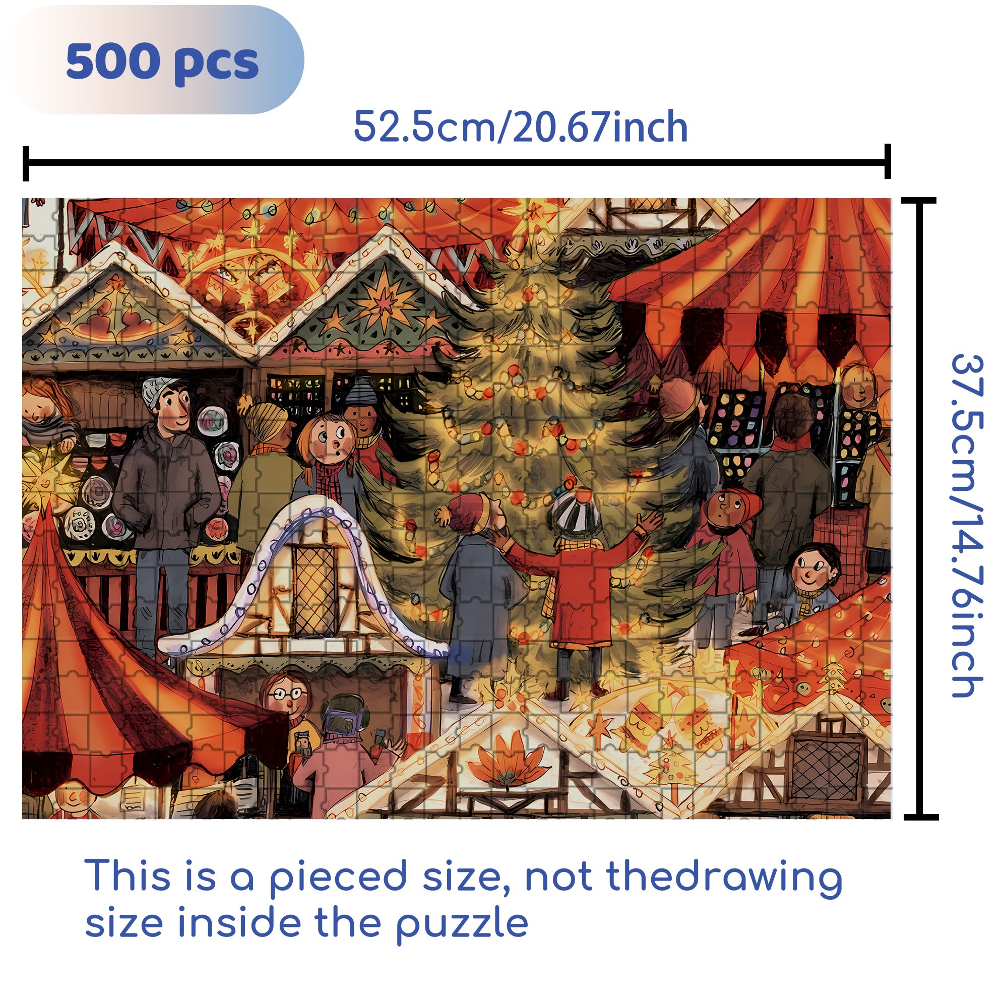 Christmas 500pcs/1000pcs Jigsaw Puzzle, Scratch-Resistant, Interactive Family Game & Brain-Boosting DIY Decor, Perfect for Halloween, Christmas & New Year Gifts, Family Puzzle Game